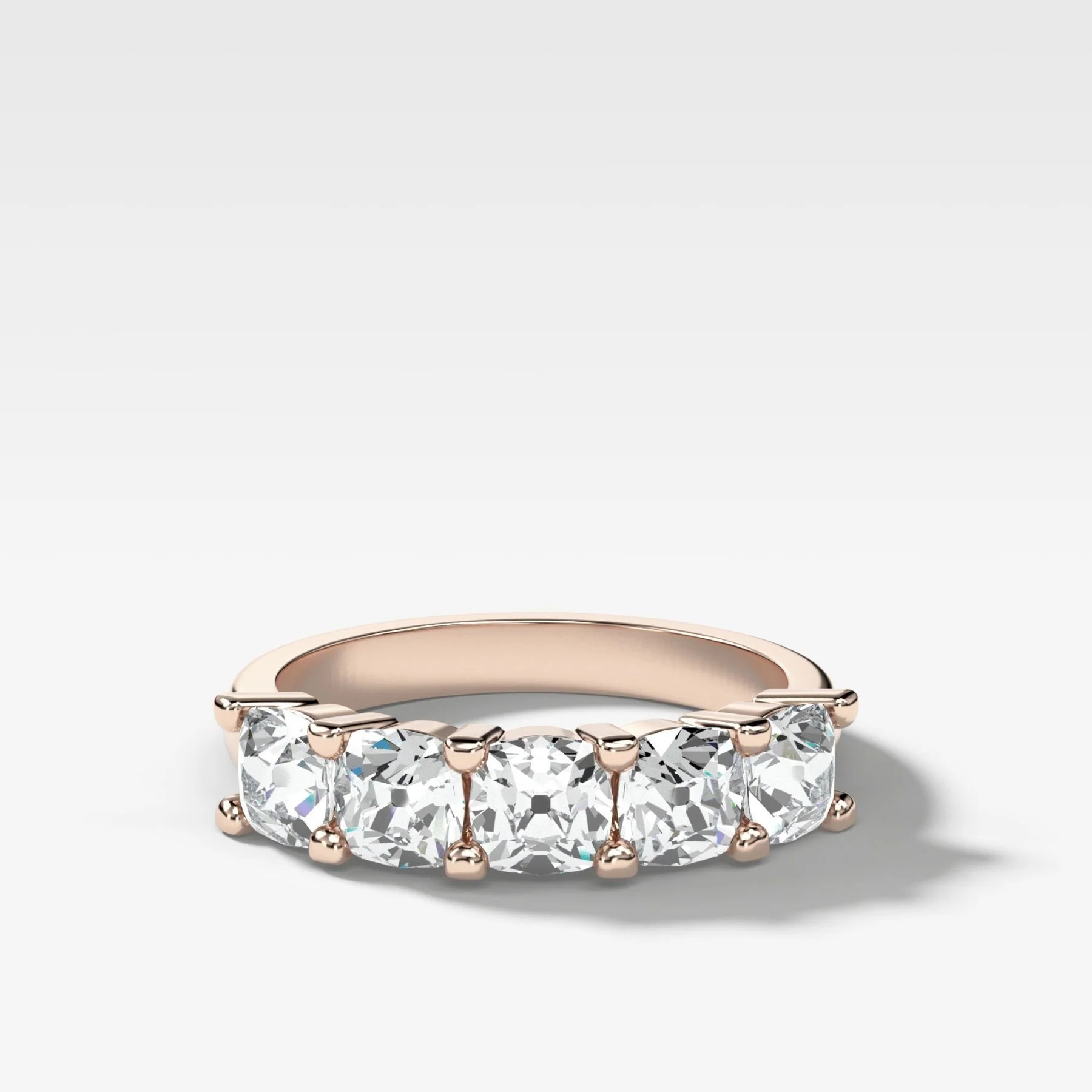 Five Stone Shared Prong Diamond Band With Old Mine Cuts (1.65ctw) - Image 3