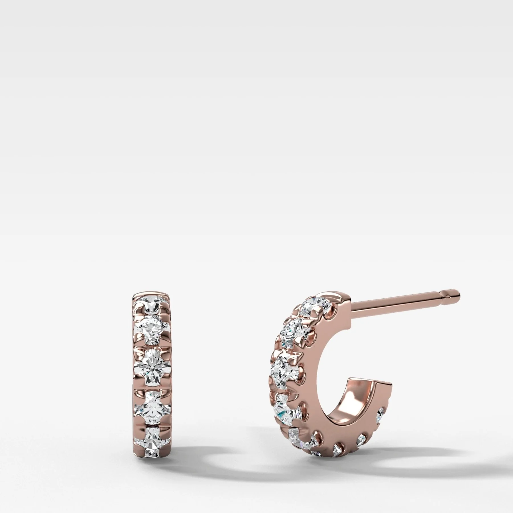 French-Set 8mm C Hoop Huggie Earrings - Image 3