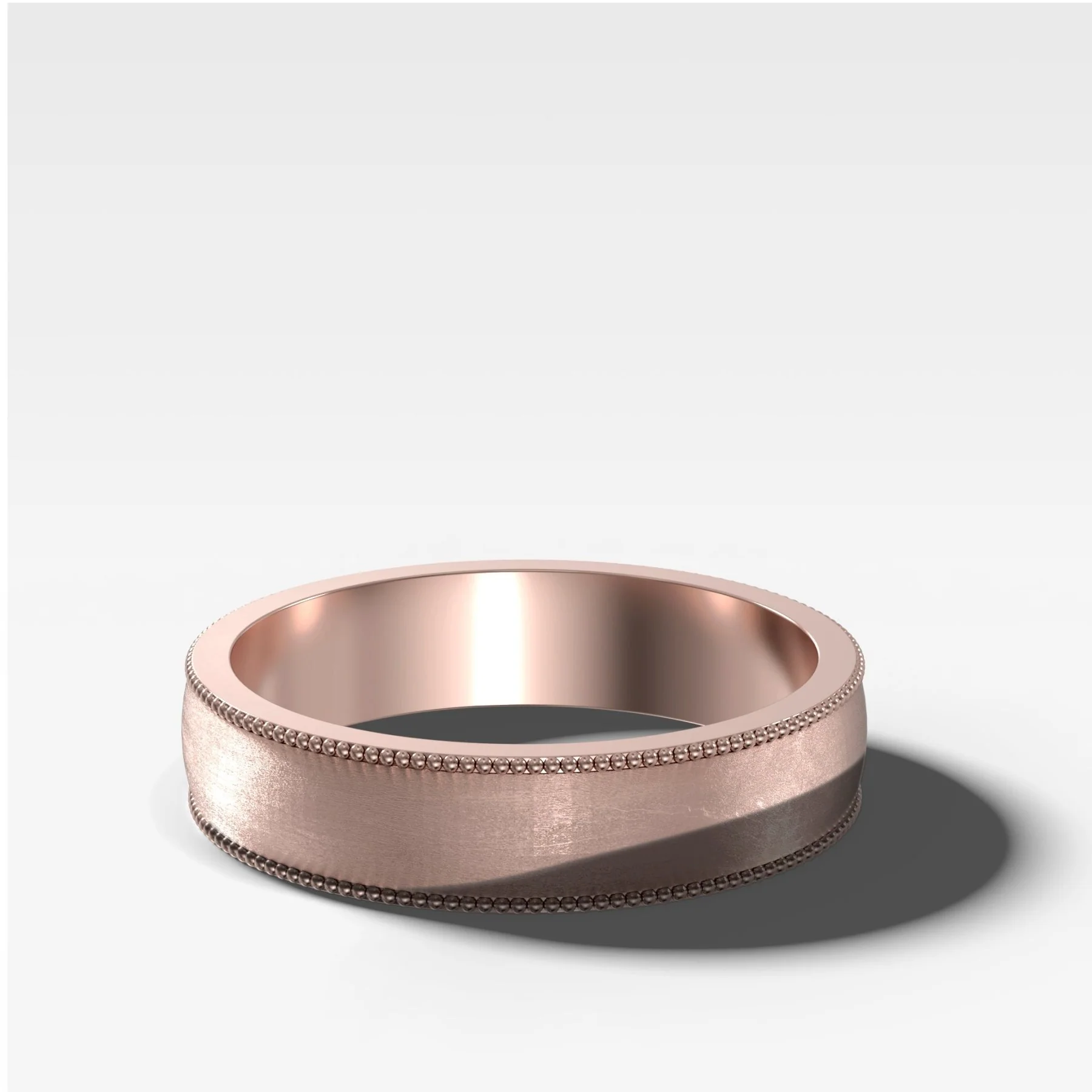 Harper Milgrain Matte Wedding Band 5mm - Image 3