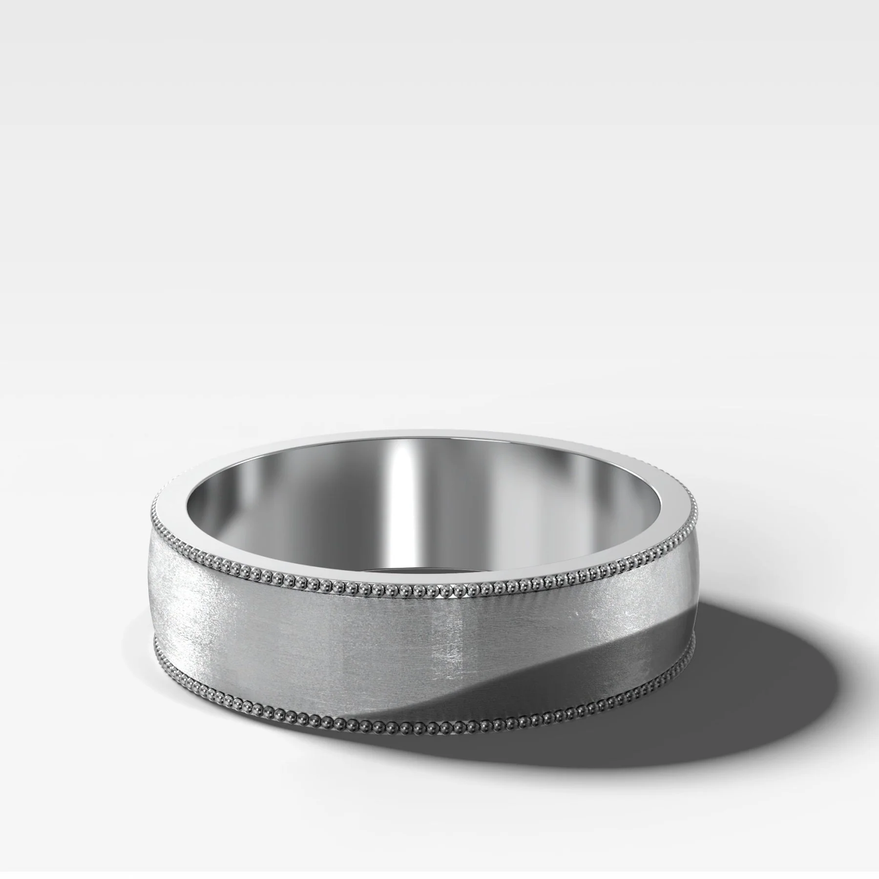 Harper Milgrain Matte Wedding Band 6mm - Image 2