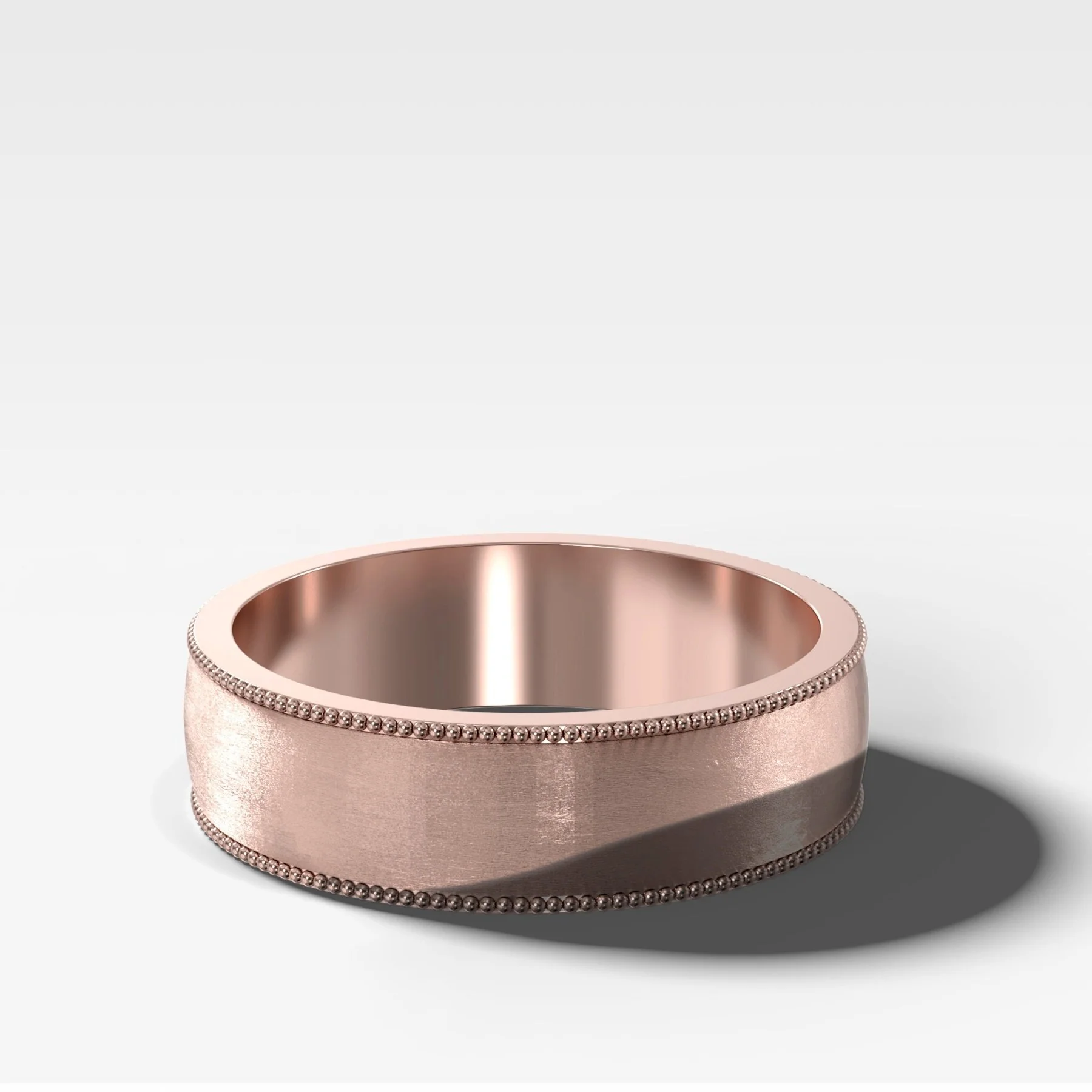 Harper Milgrain Matte Wedding Band 6mm - Image 3