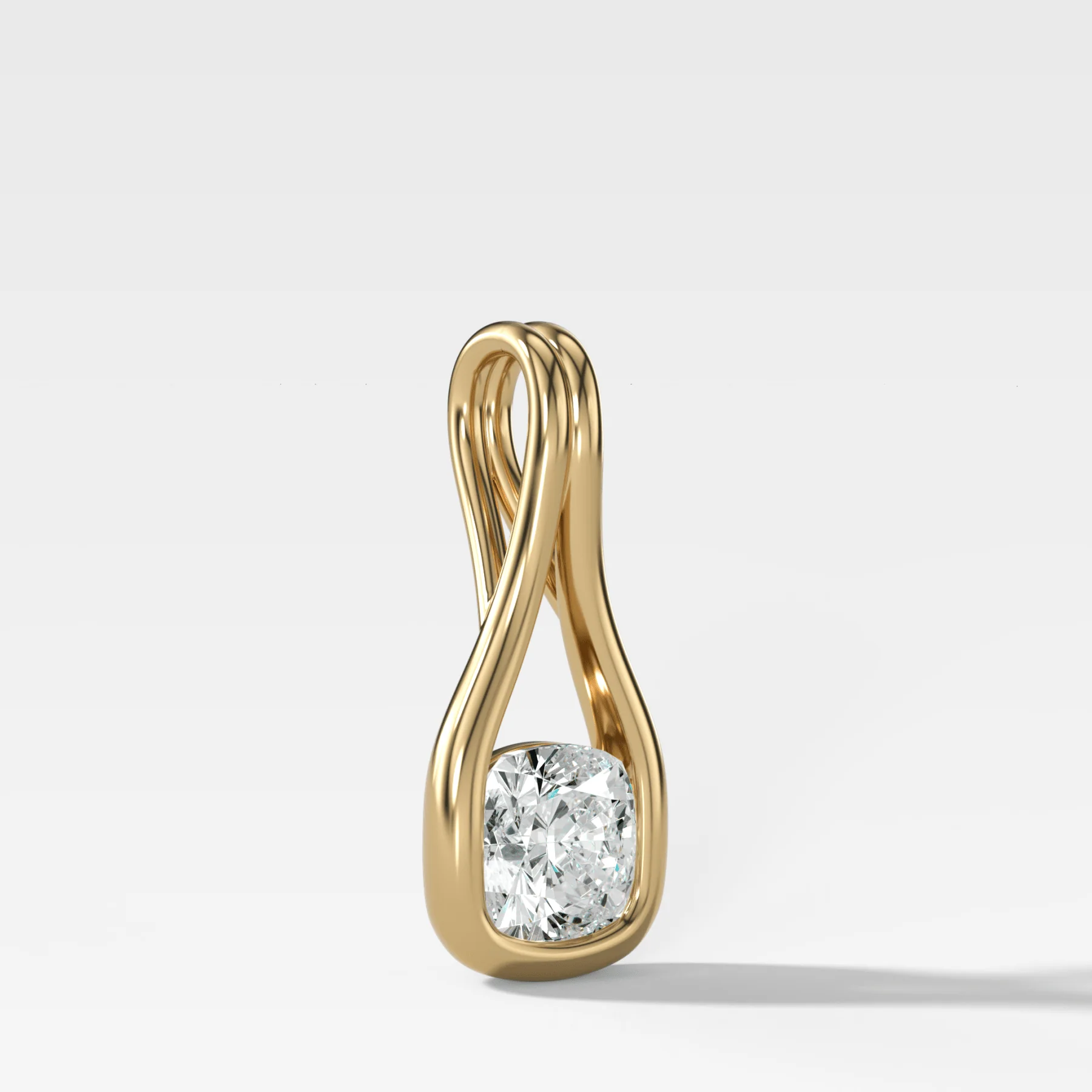 Lasso Cushion Diamond Pendant - Image 2