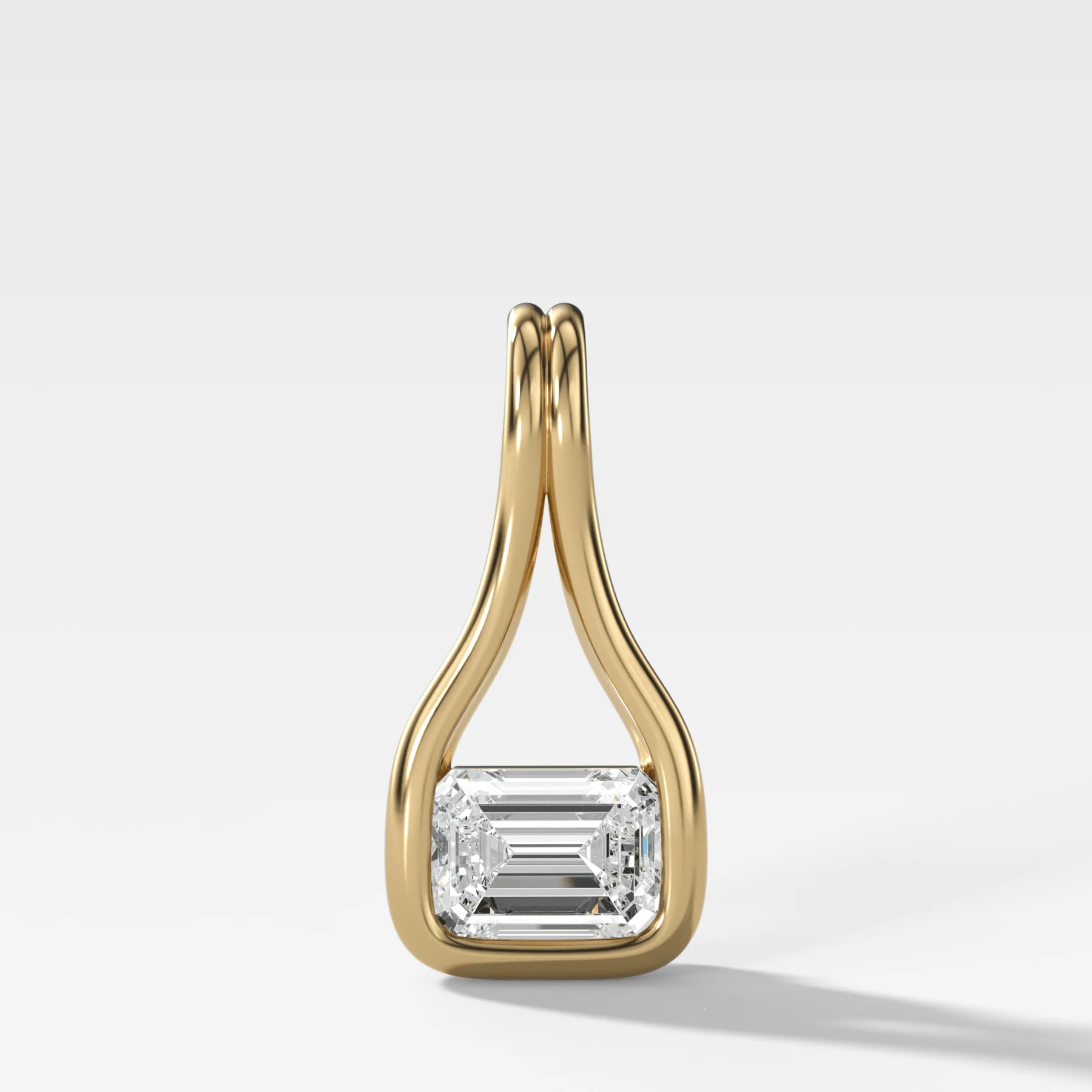 Lasso East West Emerald Diamond Pendant