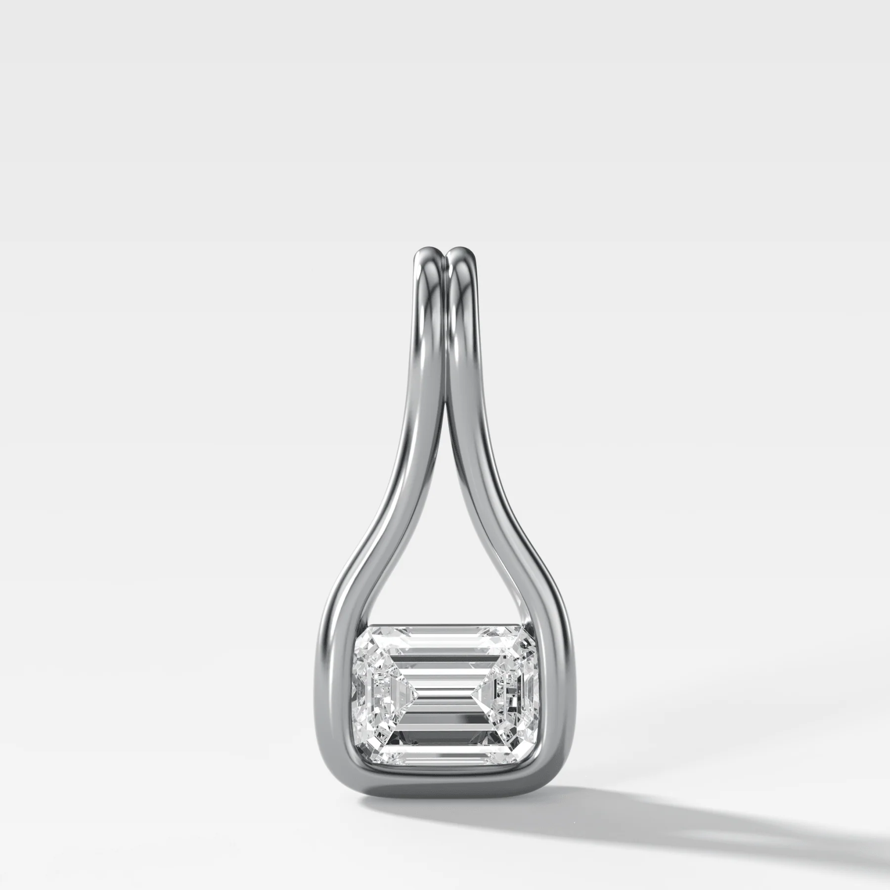 Lasso East West Emerald Diamond Pendant - Image 3