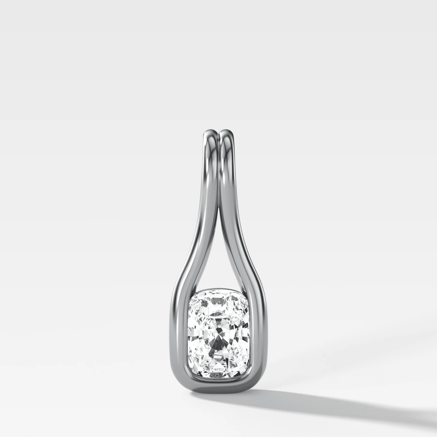Lasso Elongated Cushion Diamond Pendant - Image 3