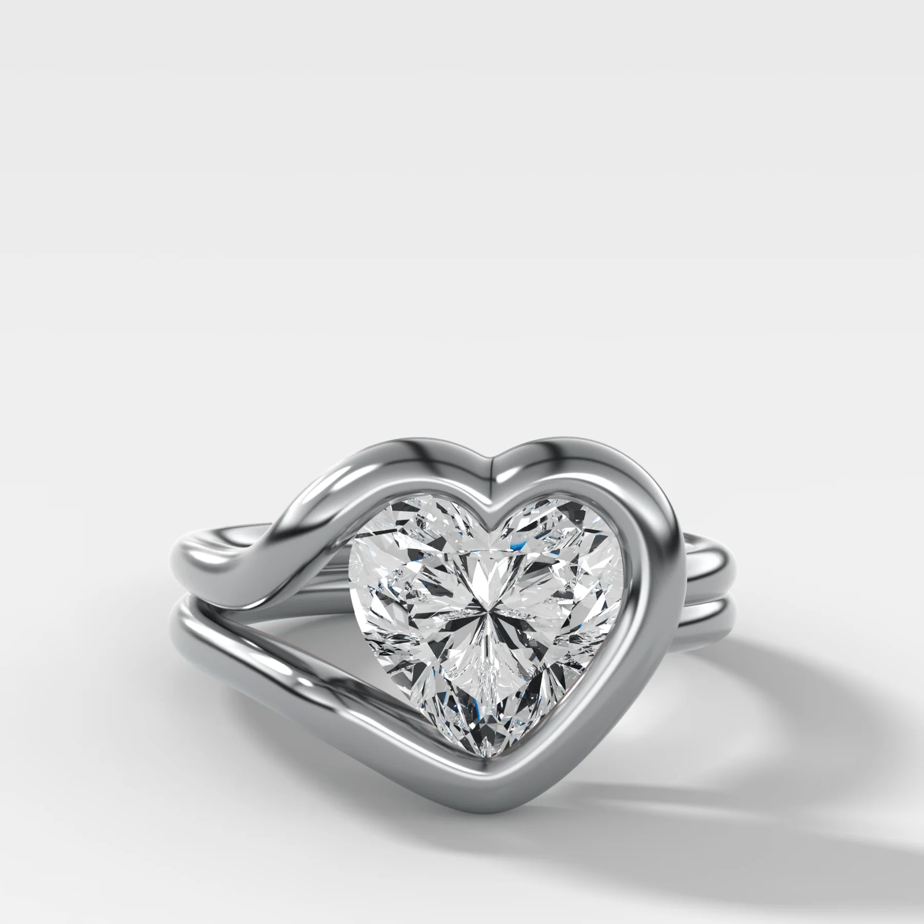 Lasso Engagement Ring with Heart Cut Diamond - Image 3
