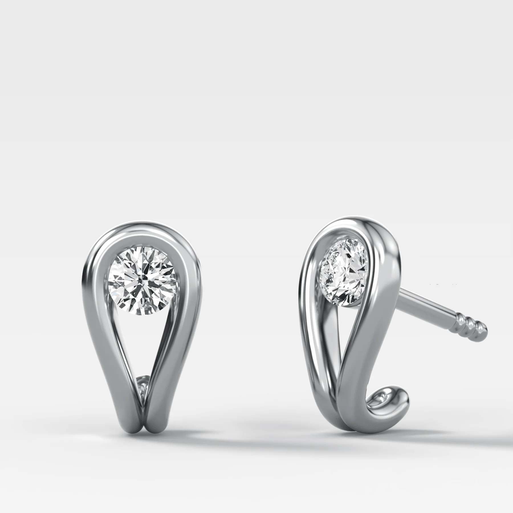 Lasso Huggies with Round Cut Diamonds - Image 2