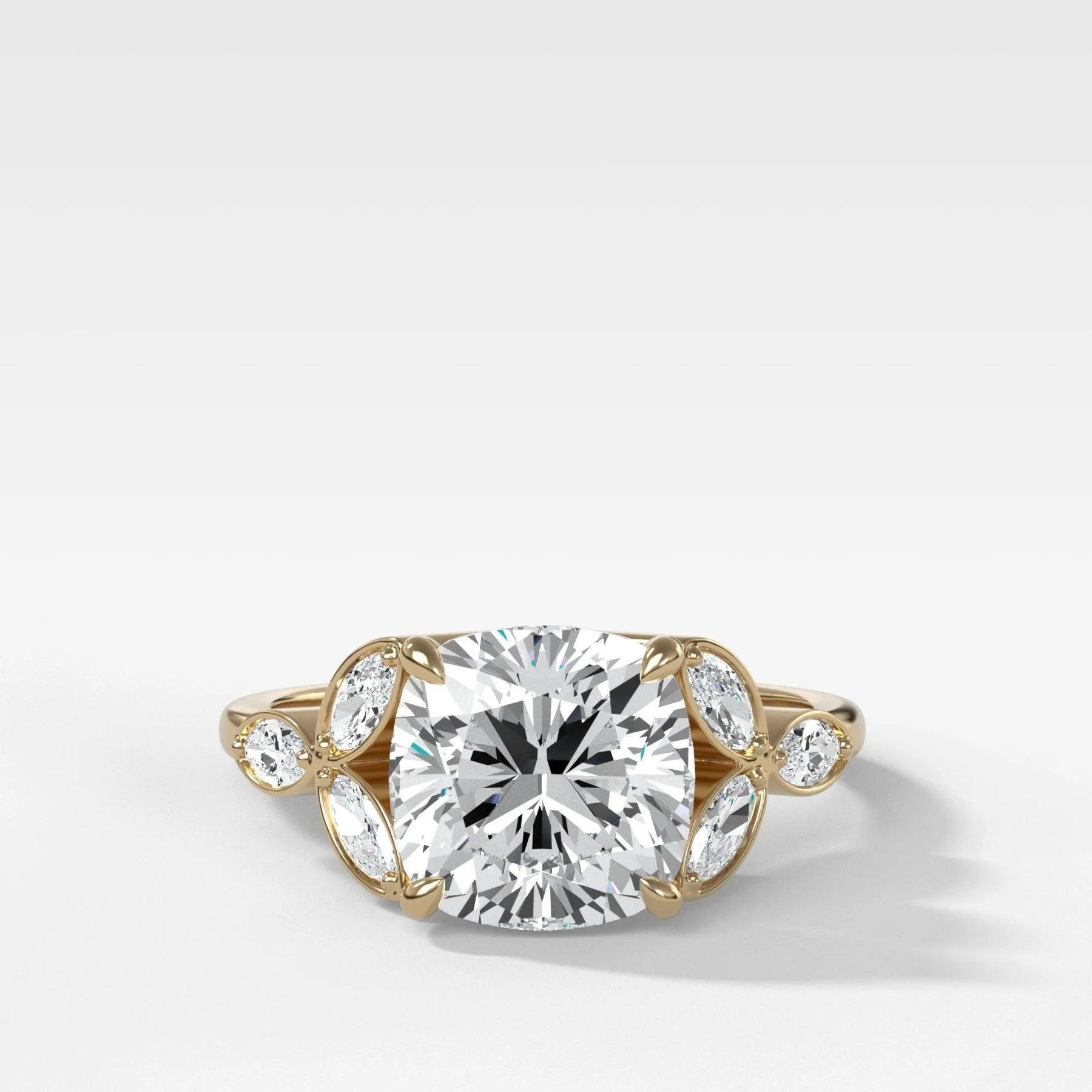 Laurel Engagement Ring With Cushion Cut Diamond