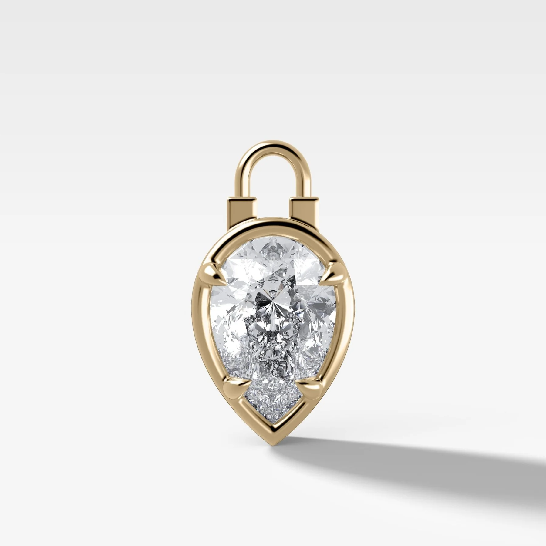 Club Lock Pear Attachable Diamond Pendant