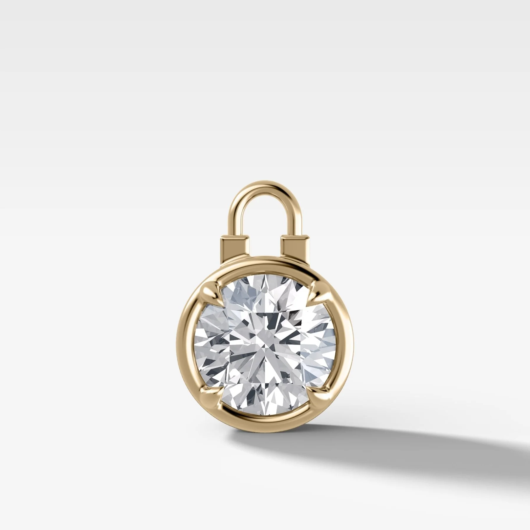 Club Lock Round Attachable Diamond Pendant
