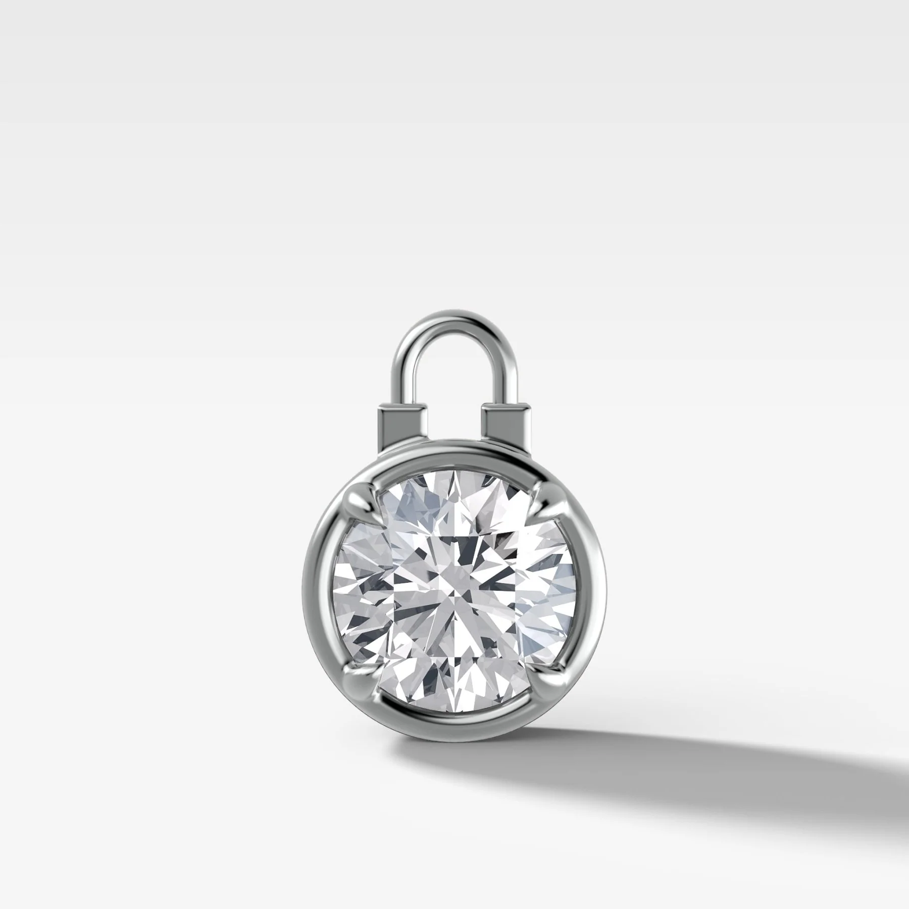 Club Lock Round Attachable Diamond Pendant - Image 2