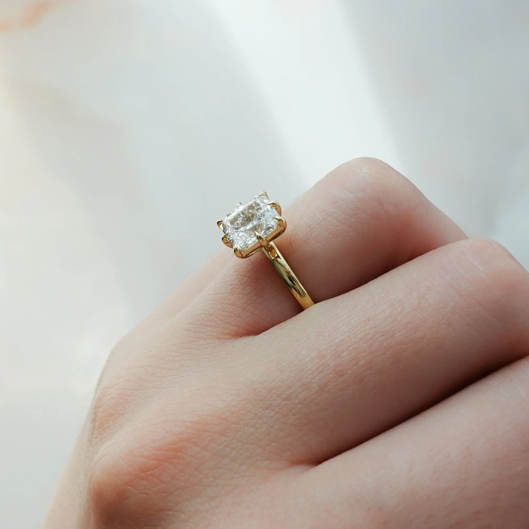 Nova Solitaire Engagement Ring With Radiant Square Cut Diamond - Image 4