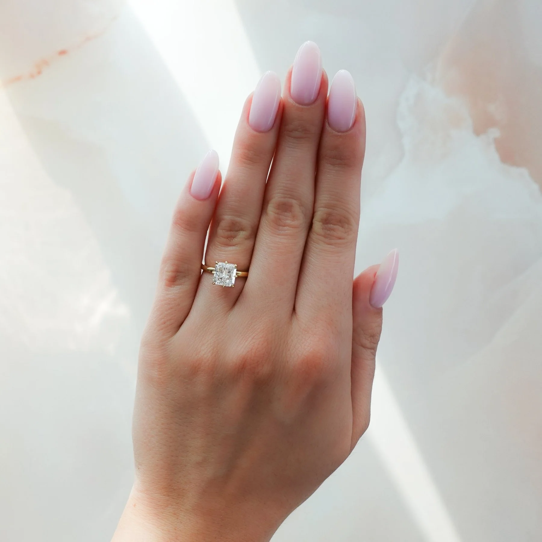 Nova Solitaire Engagement Ring With Radiant Square Cut Diamond - Image 5