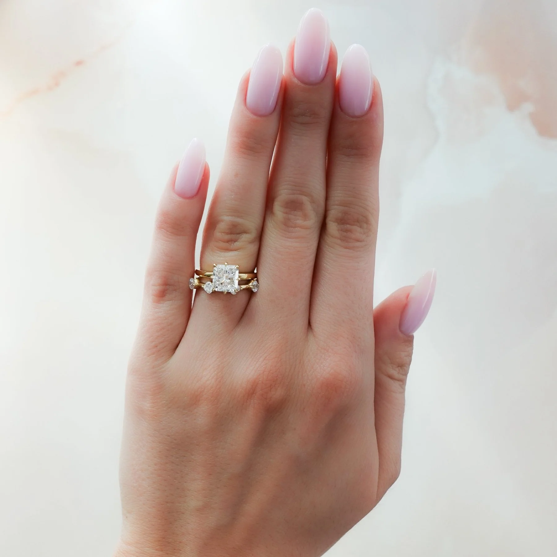 Nova Solitaire Engagement Ring With Radiant Square Cut Diamond - Image 6