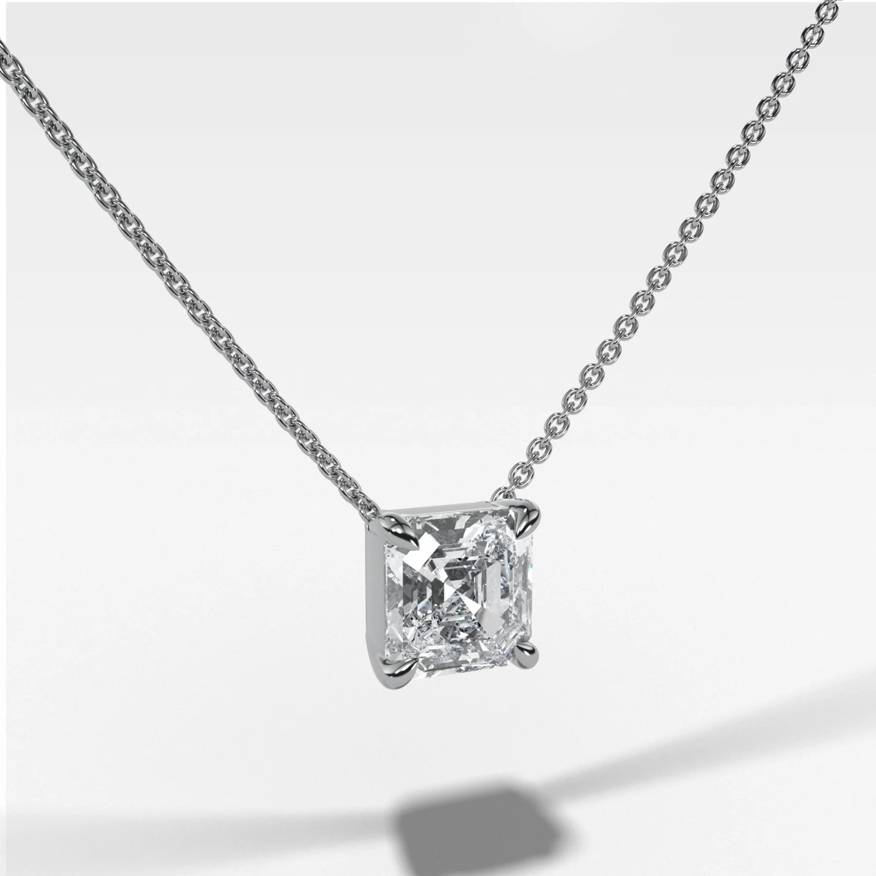 Pendant Necklace with Asscher Cut Diamond - Image 2
