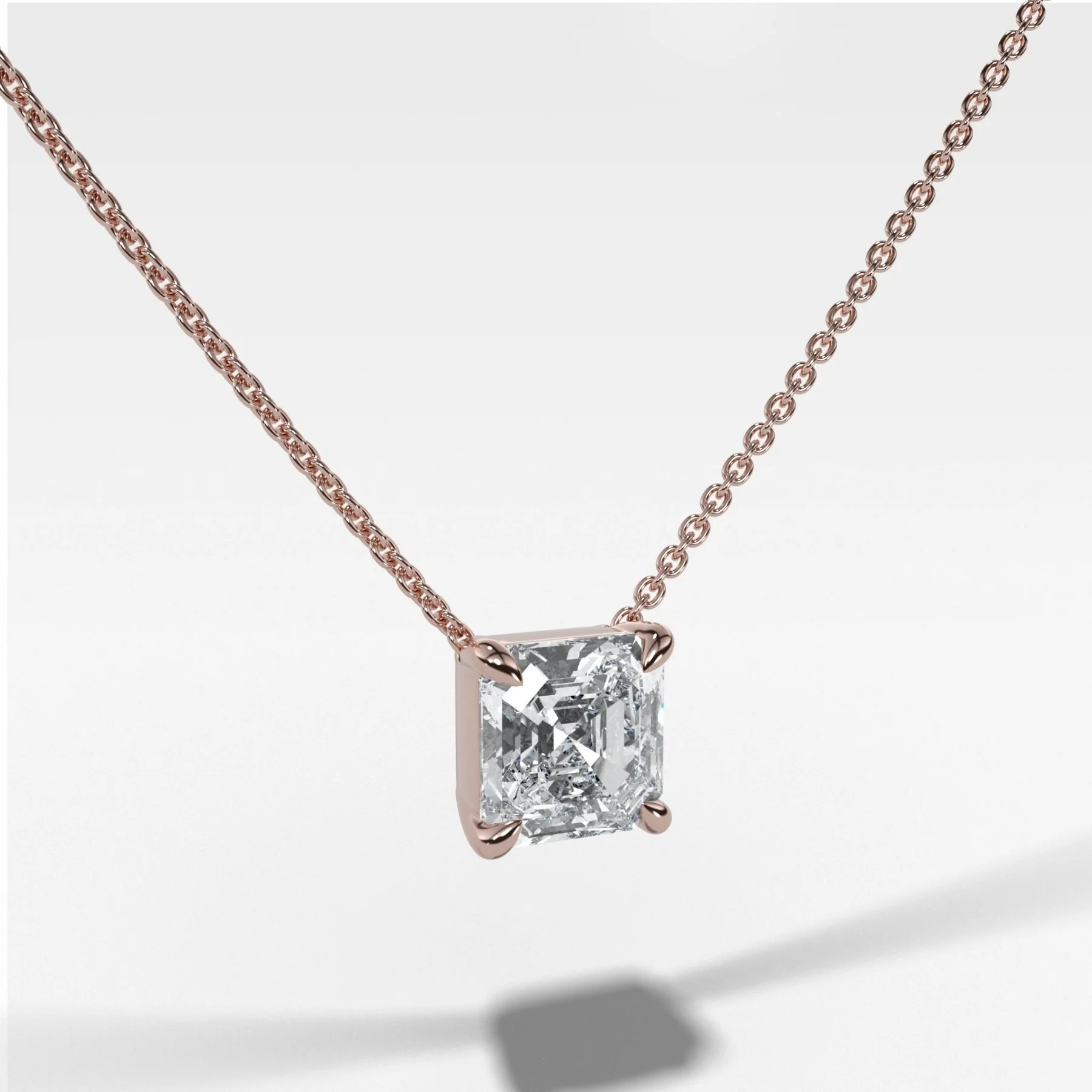 Pendant Necklace with Asscher Cut Diamond - Image 3