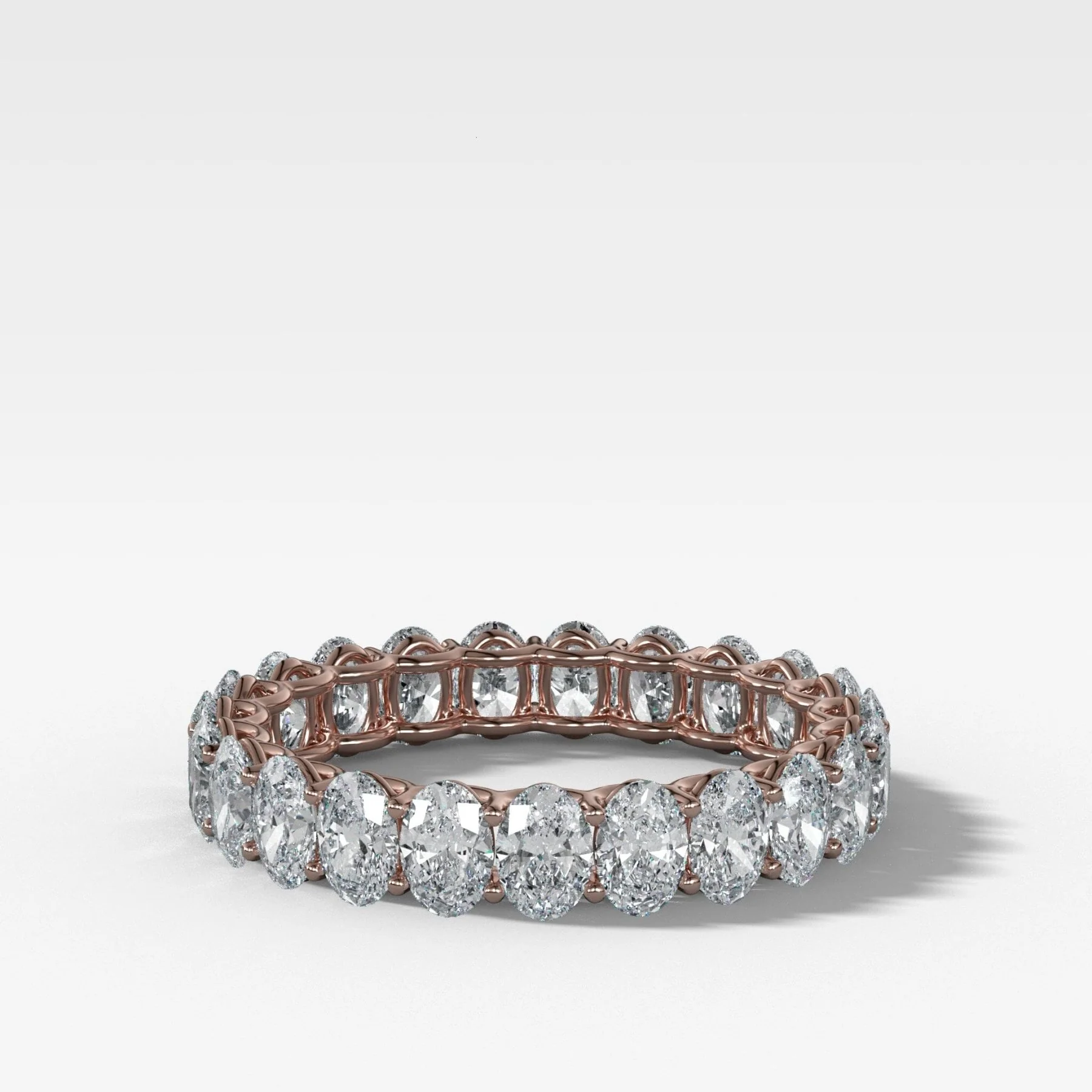 Petite Shared Prong Eternity Band with Oval diamonds - Image 3
