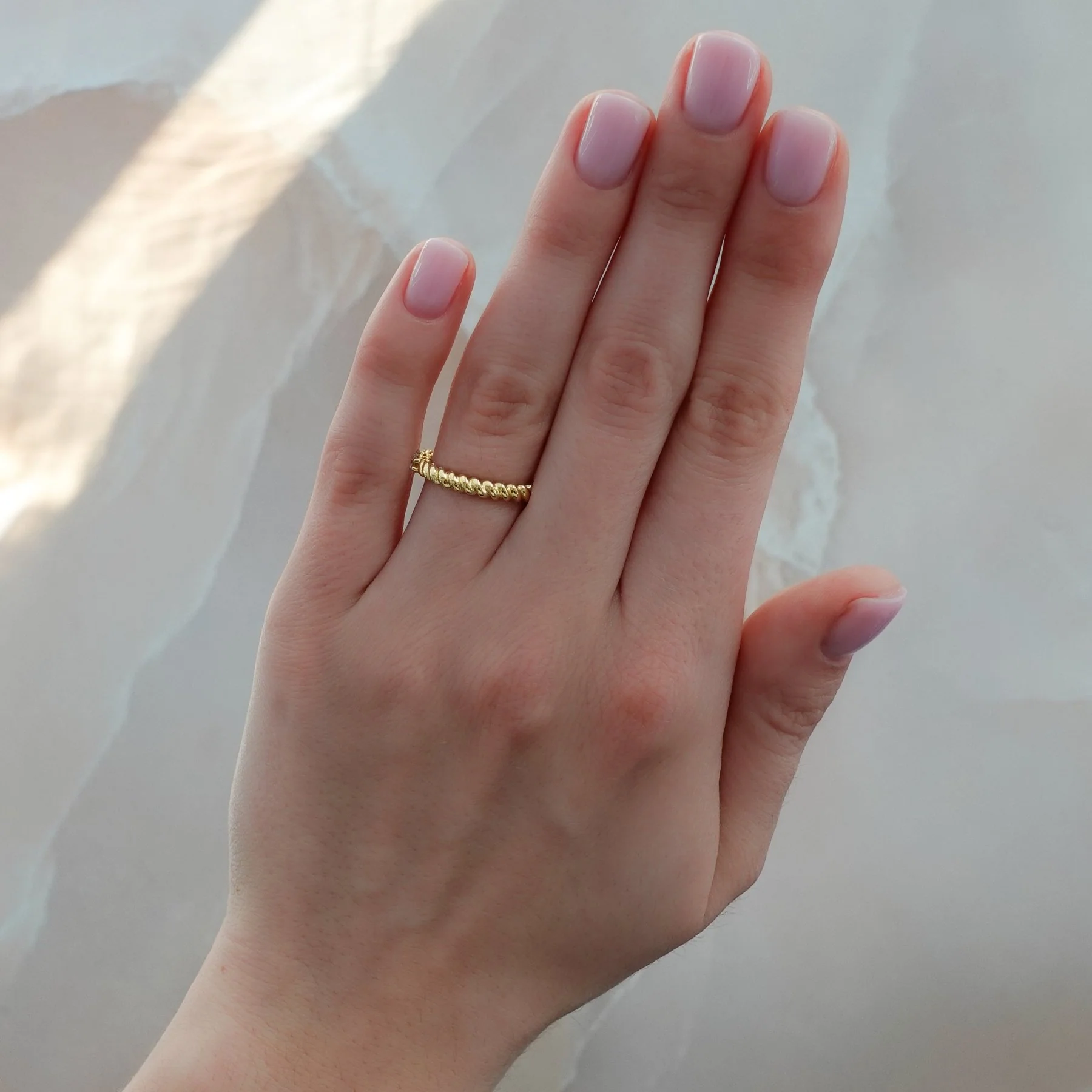 Shared Prong Rope Wedding Band With Round Diamonds - Image 5