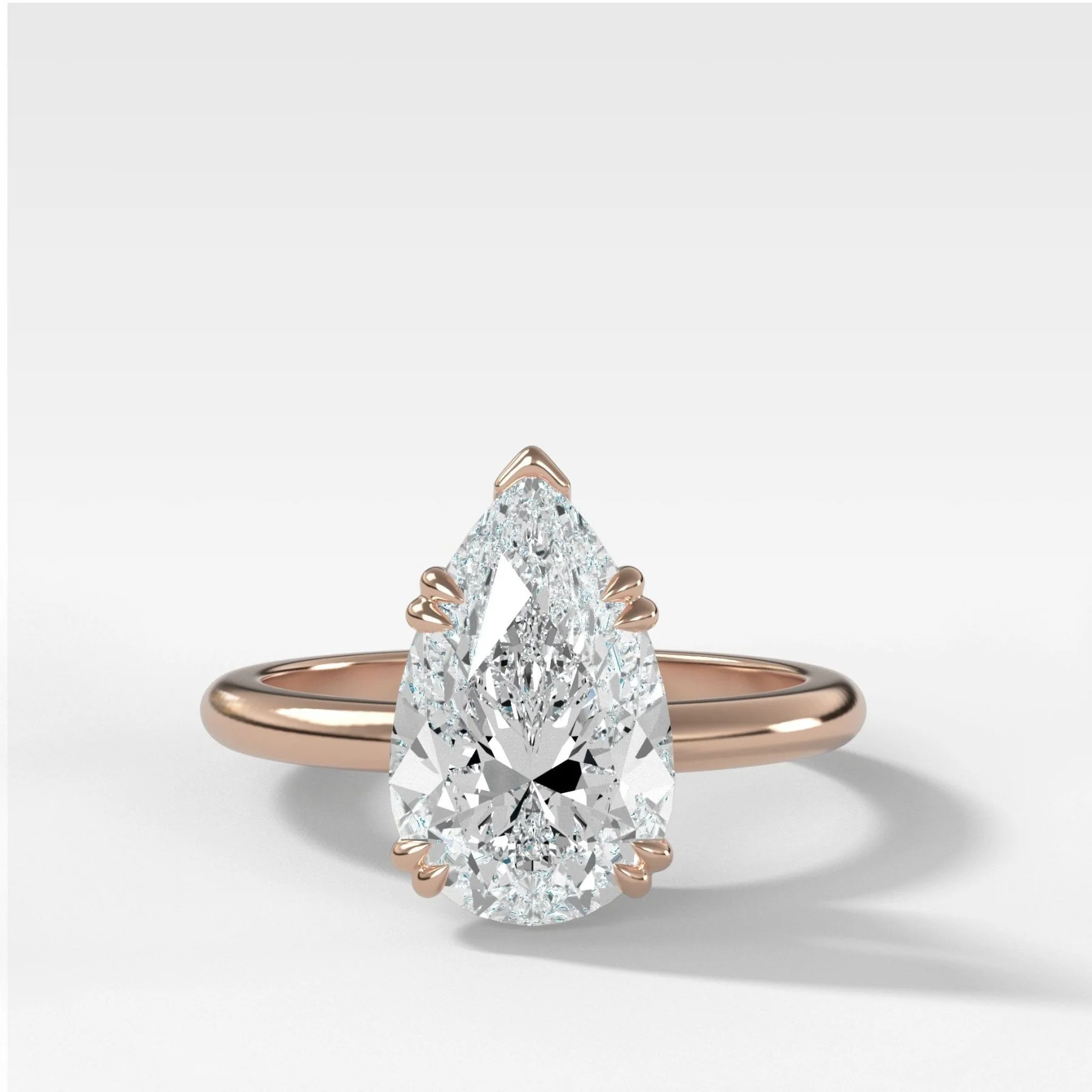 Signature Cathedral Solitaire Engagement Ring With Pear Cut Diamond - Image 5
