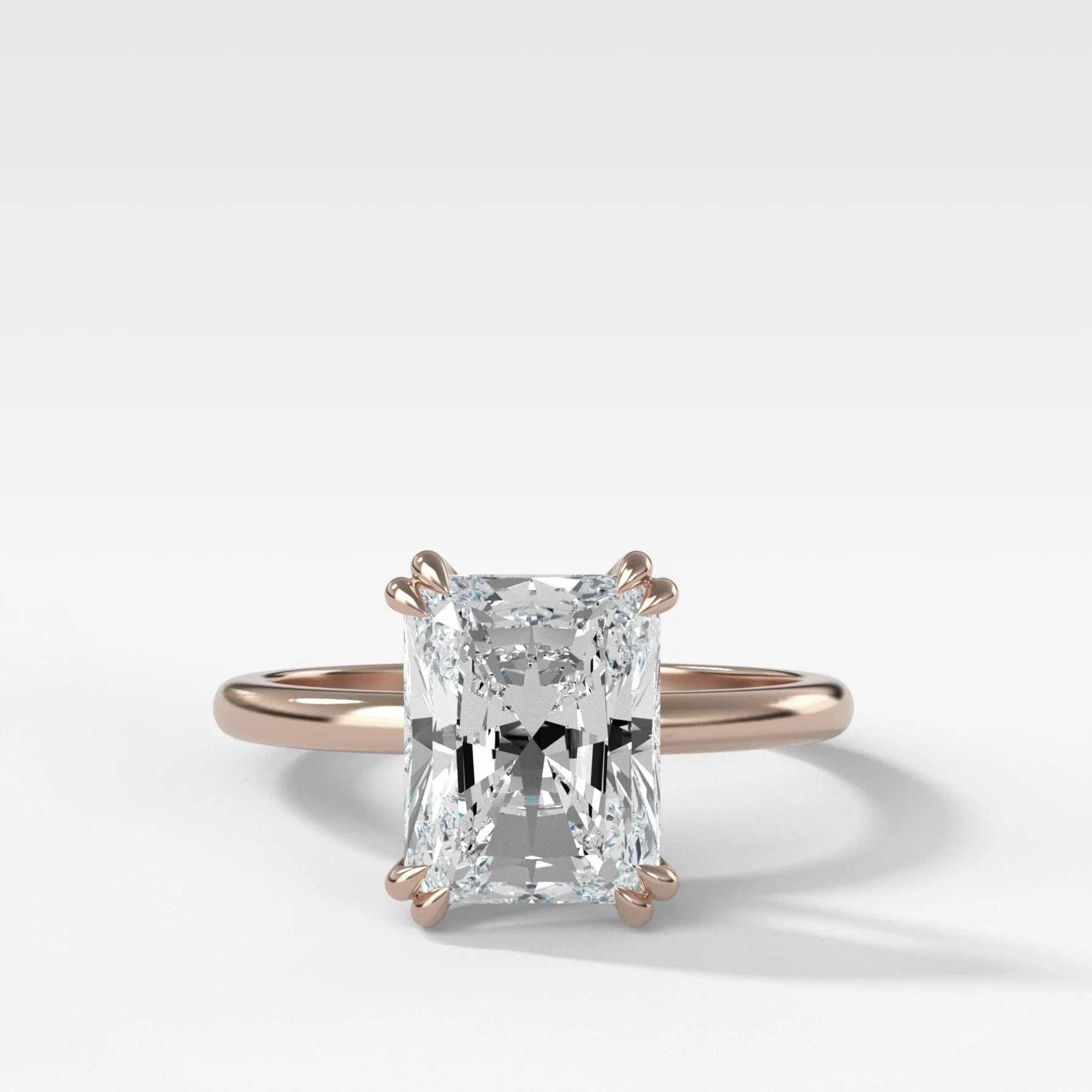 Signature Cathedral Solitaire Engagement Ring With Elongated Radiant Cut Diamond - Image 5