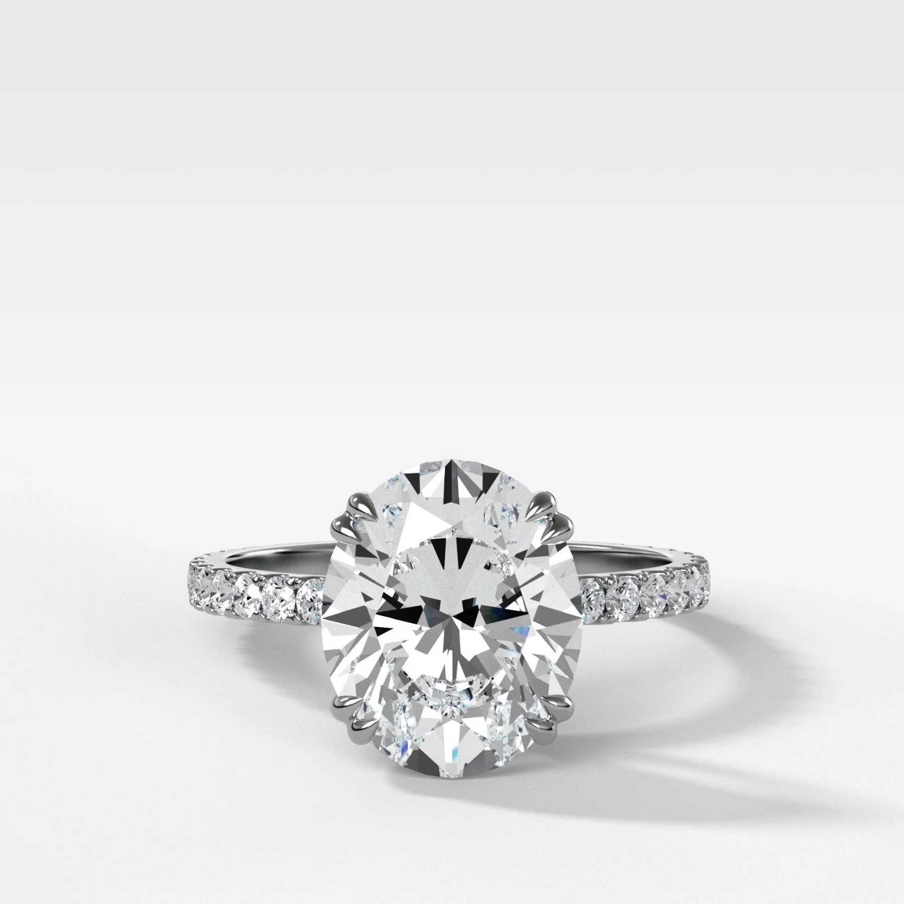 Signature Pavé Engagement Ring With Oval Cut Diamond - Image 4