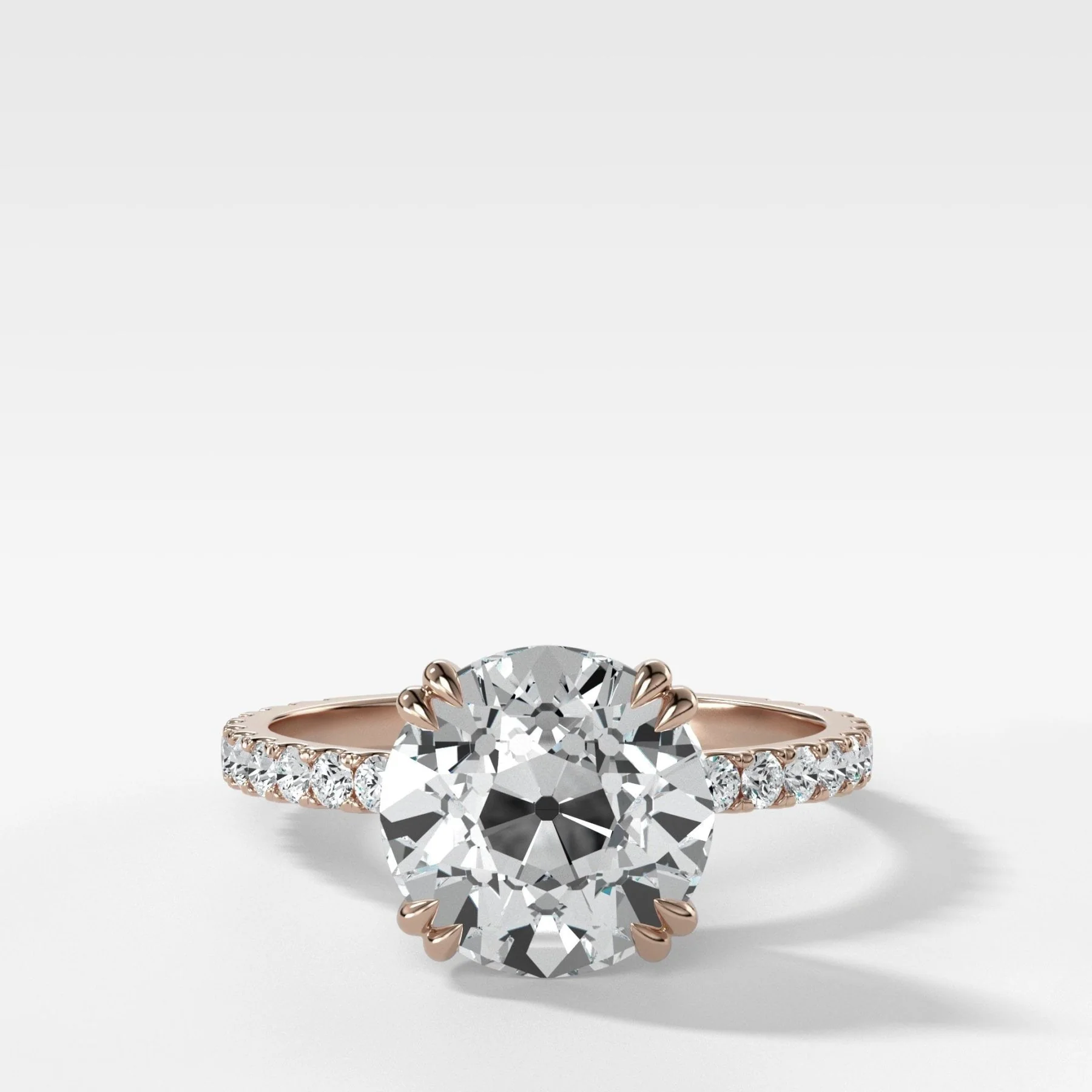 Signature Pavé Engagement Ring With Old Euro Cut Diamond - Image 4