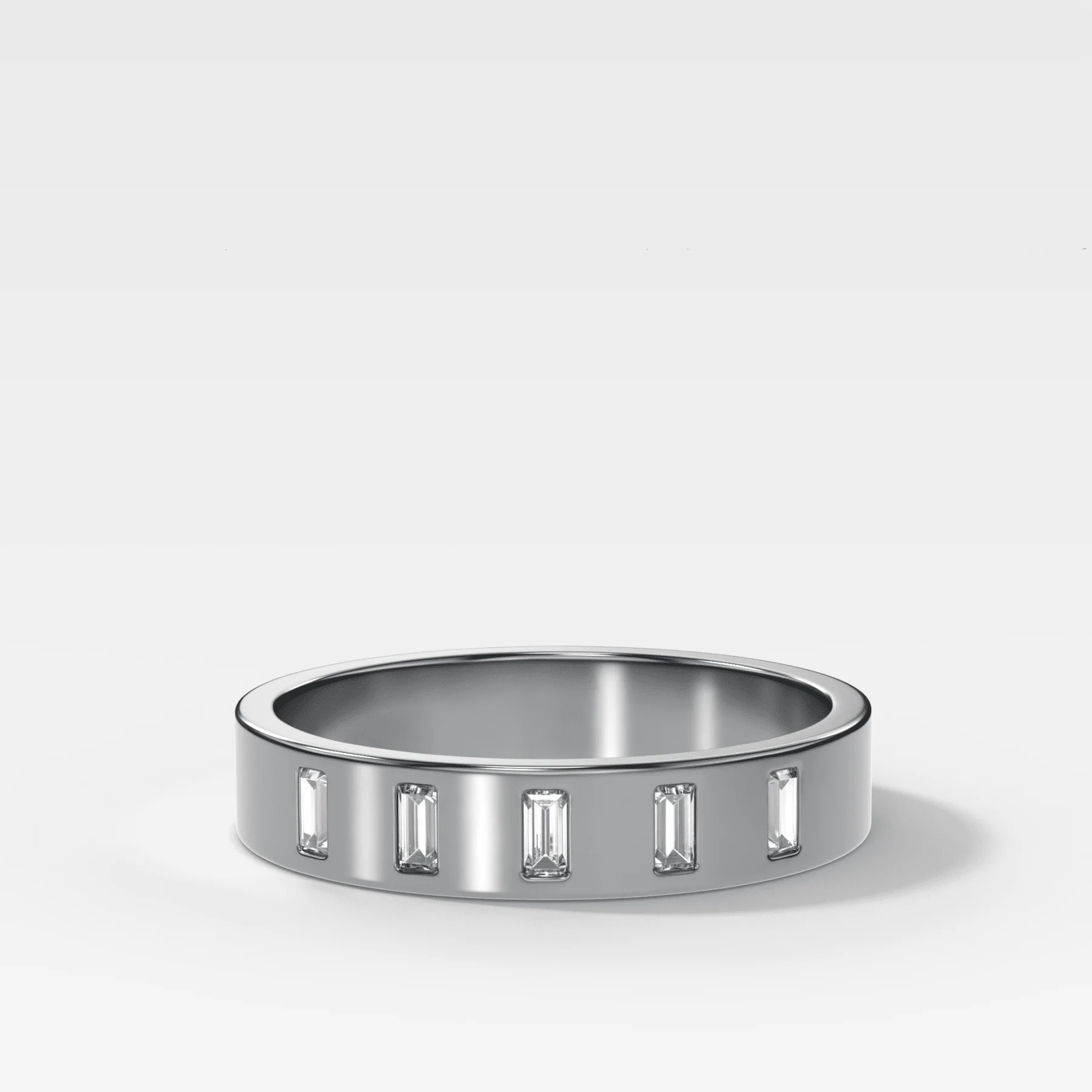 Spaced Baguette Wedding Band - Image 2
