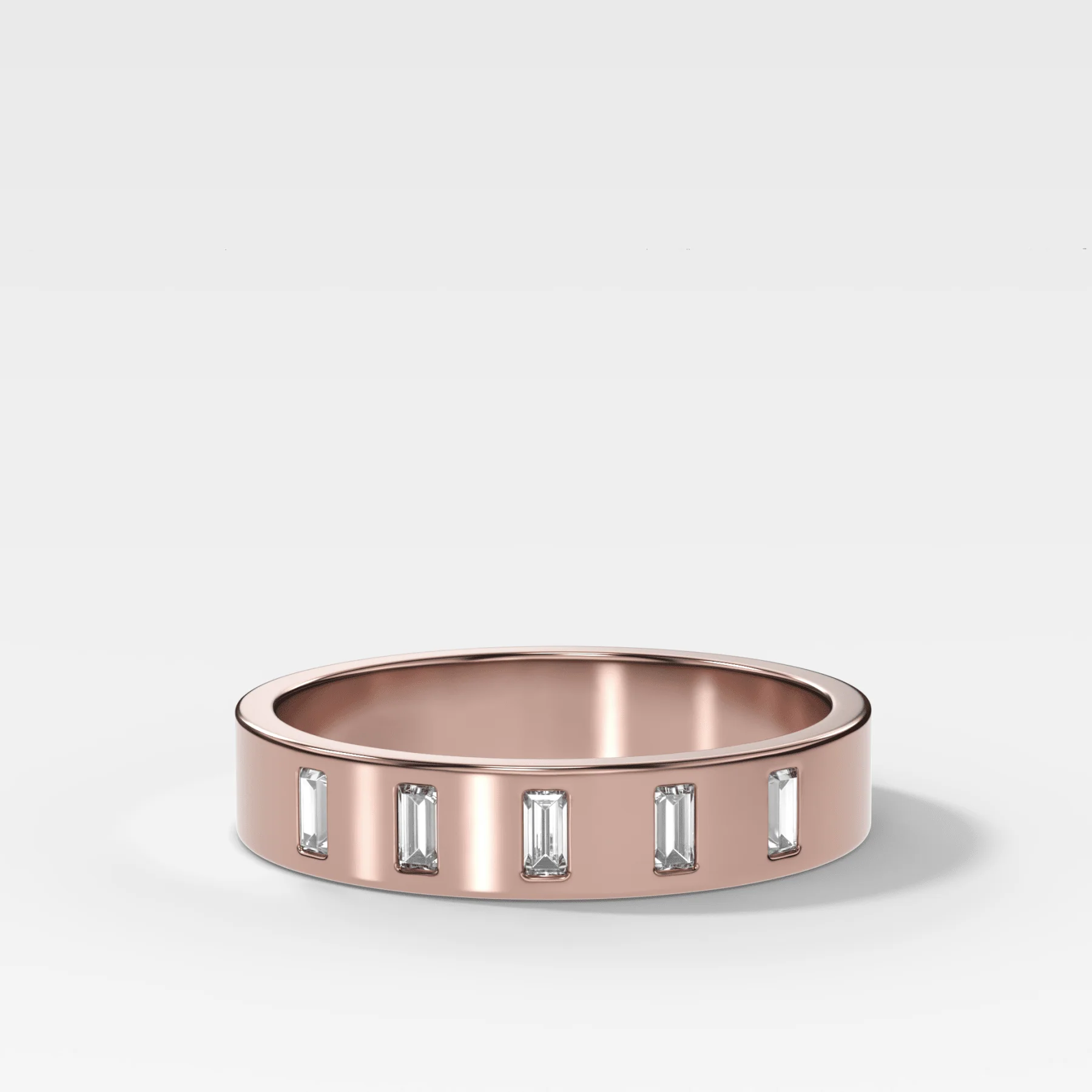 Spaced Baguette Wedding Band - Image 3