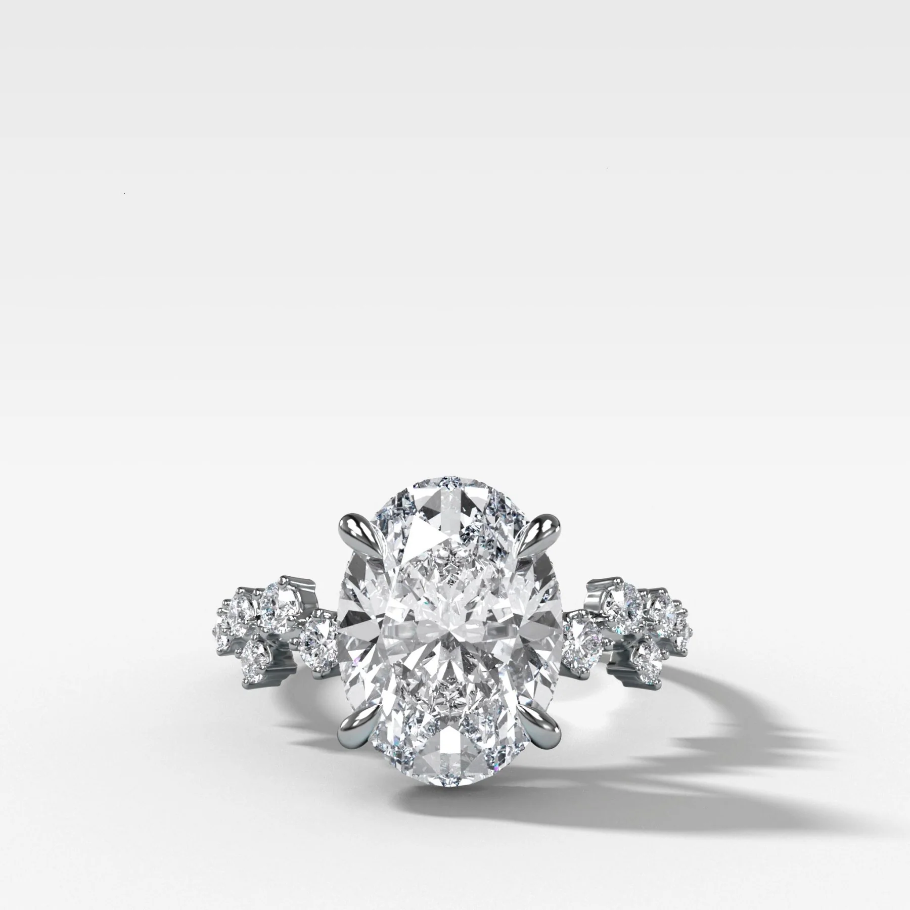 Starfire Engagement Ring with Oval Cut Diamond - Image 4