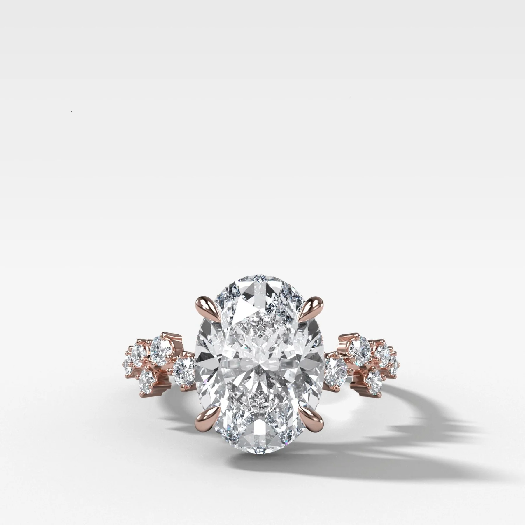 Starfire Engagement Ring with Oval Cut Diamond - Image 5