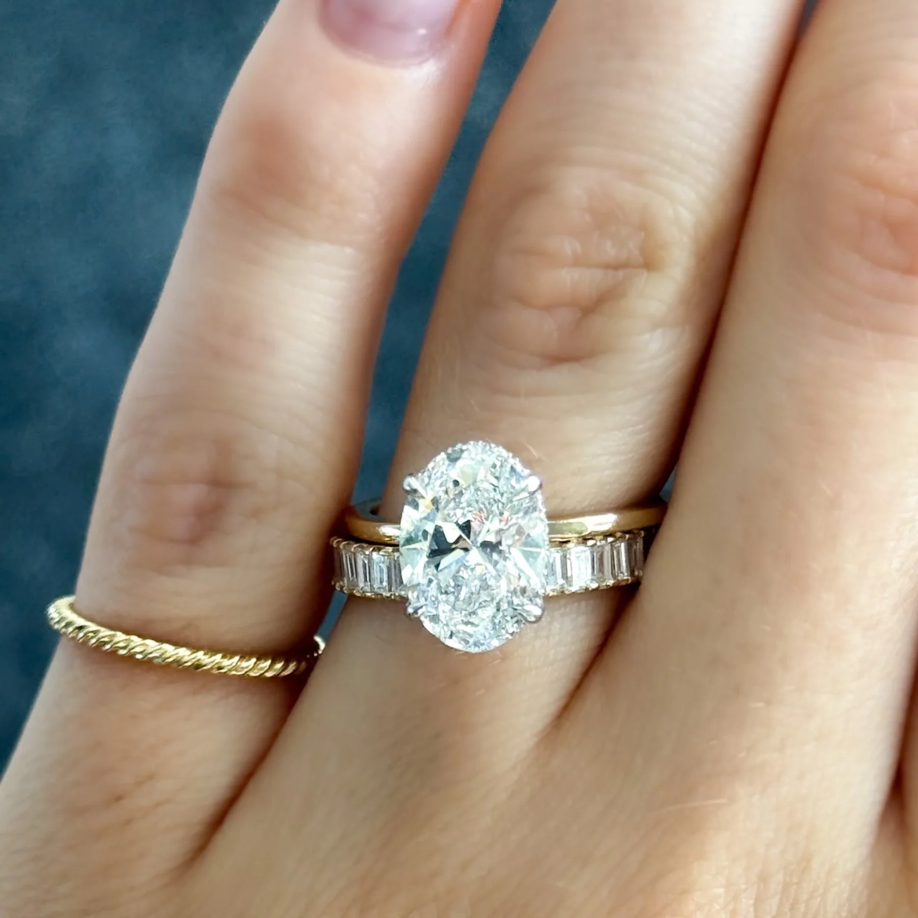 Straight Edge Baguette Diamond Eternity band - Image 2