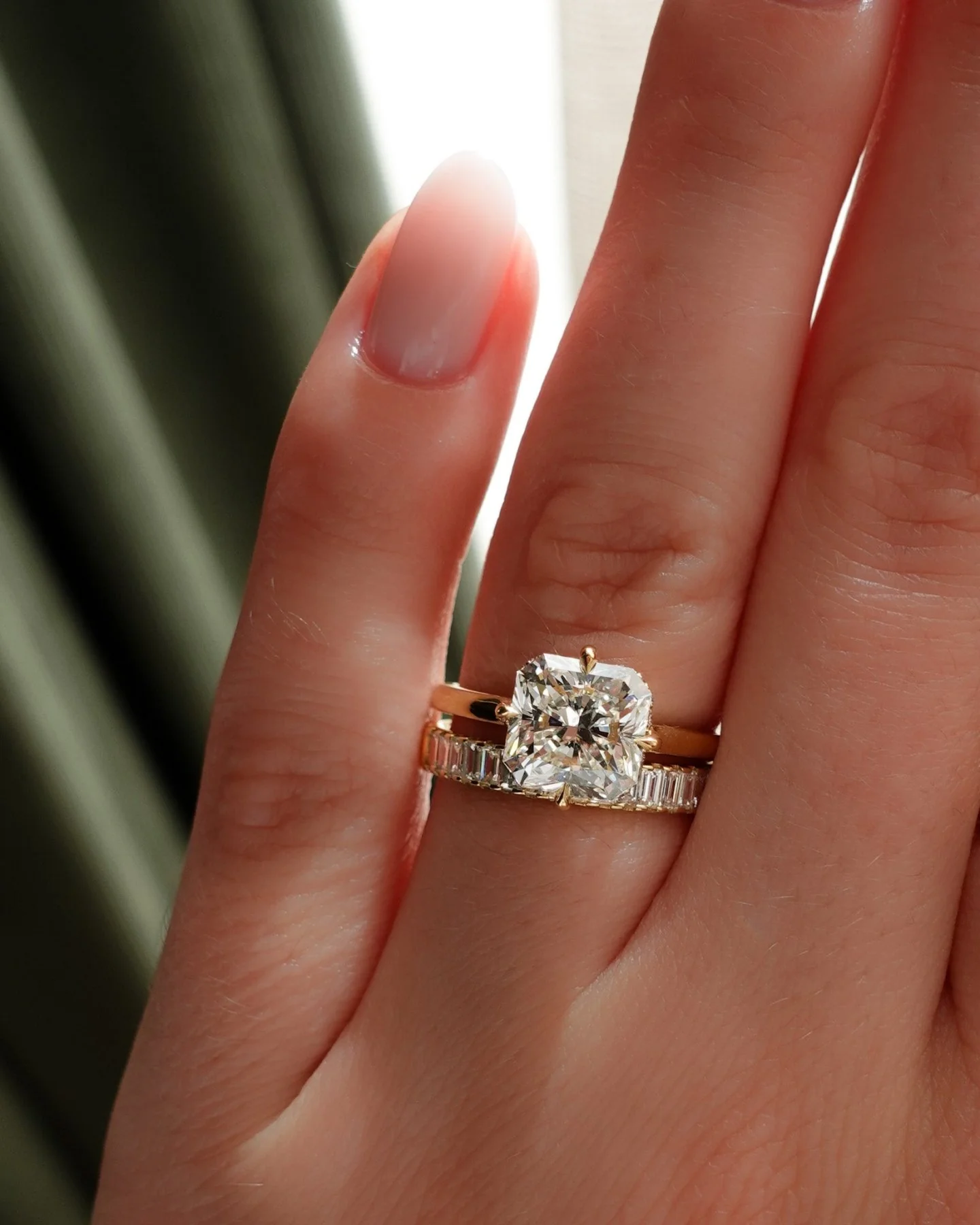 Straight Edge Baguette Diamond Wedding Band - Image 6