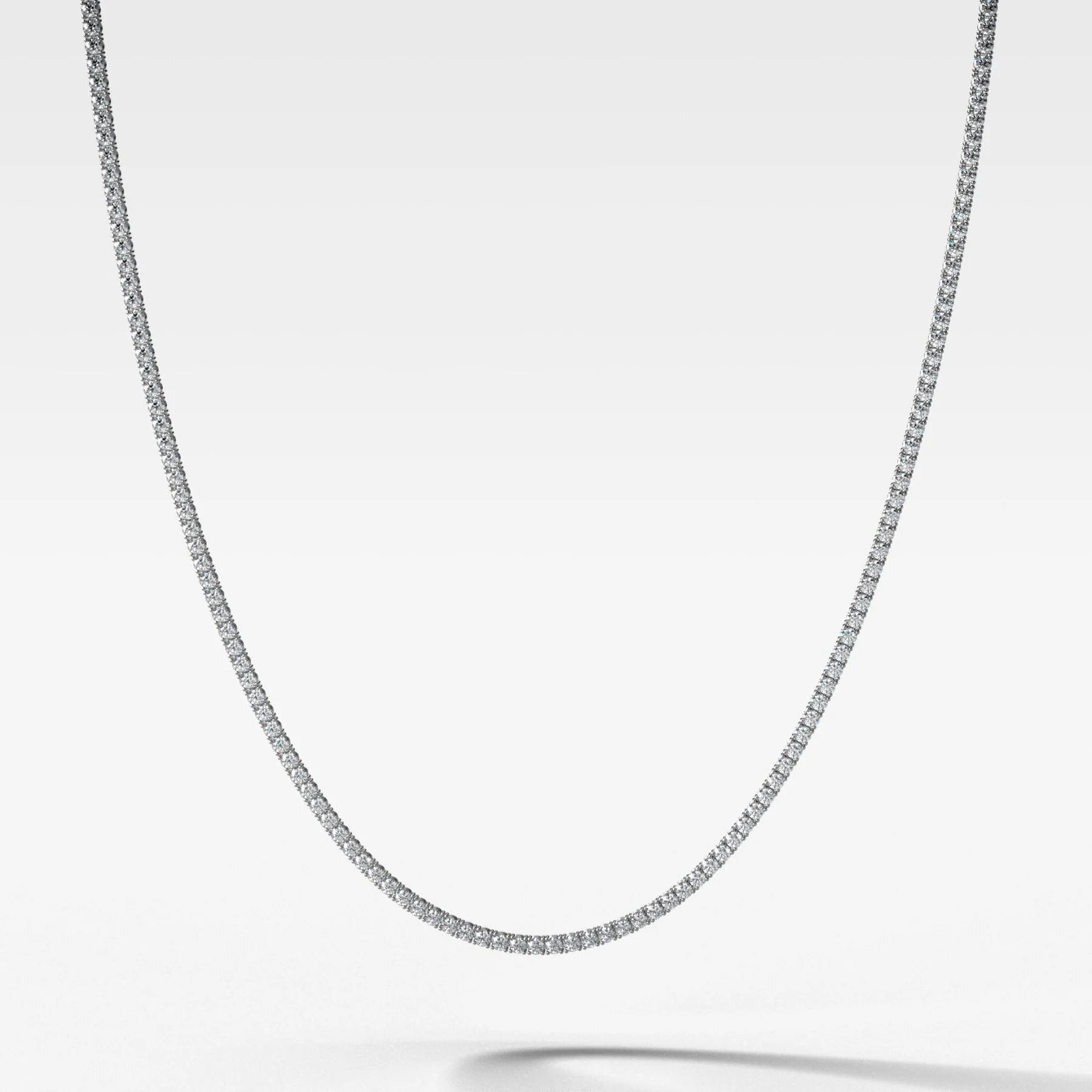Straight Line Diamond Tennis Necklace 18in (6CTW-15CTW)