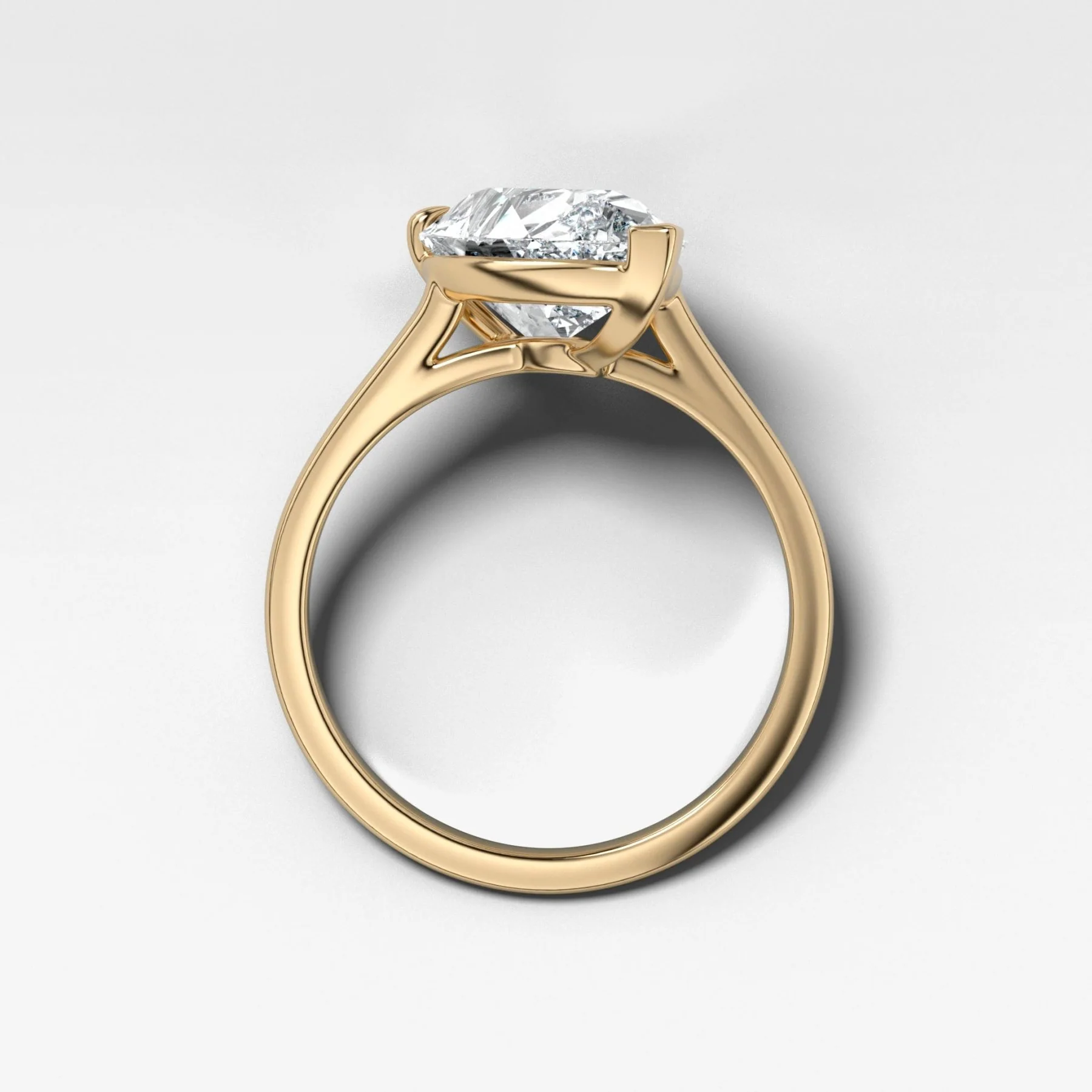 Tilted Thin + Simple Engagement Ring with 3.00ct Lab Grown Pear Cut Diamond - Image 3