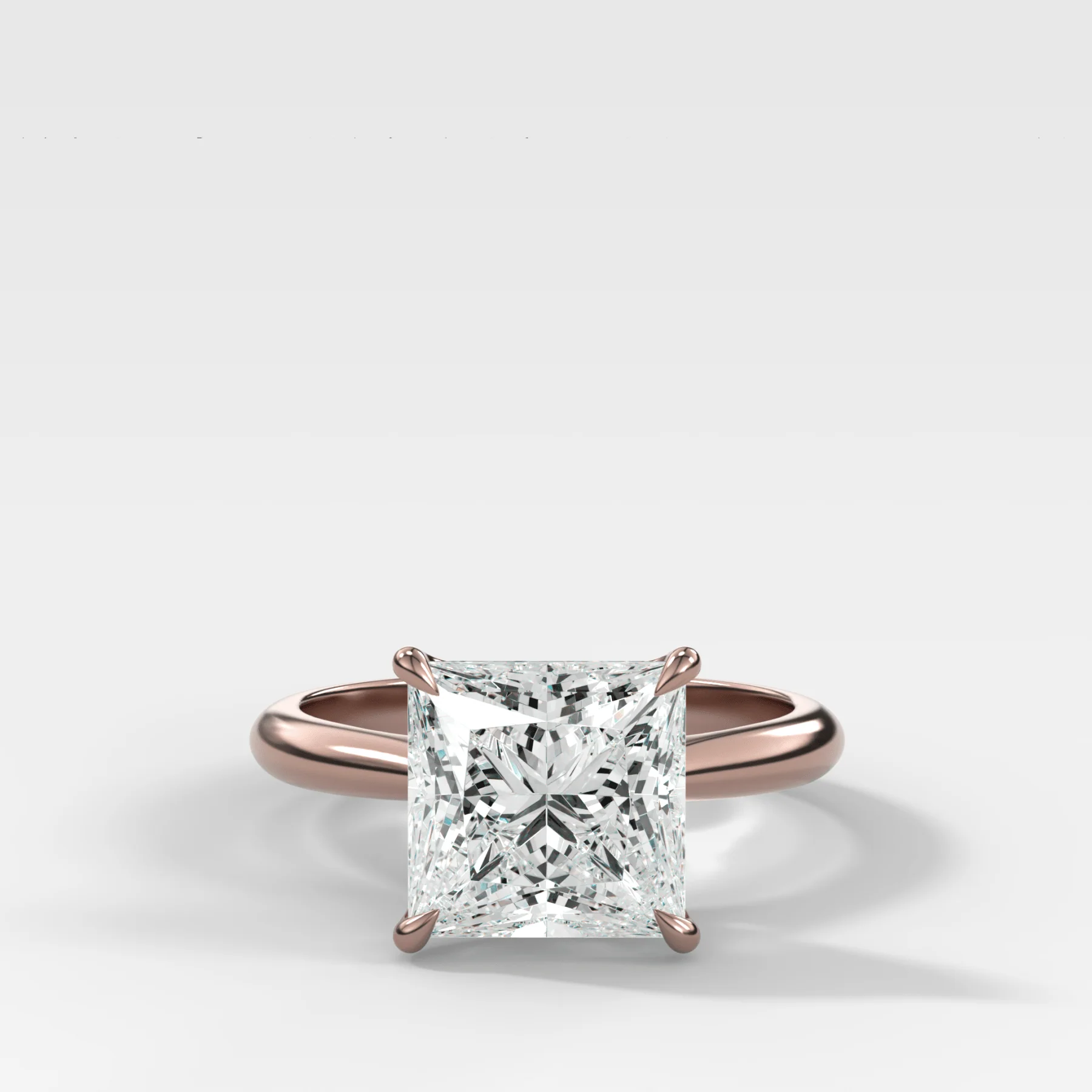Tulip Basket Cathedral Engagement Ring with Princess Cut Diamond - Image 5