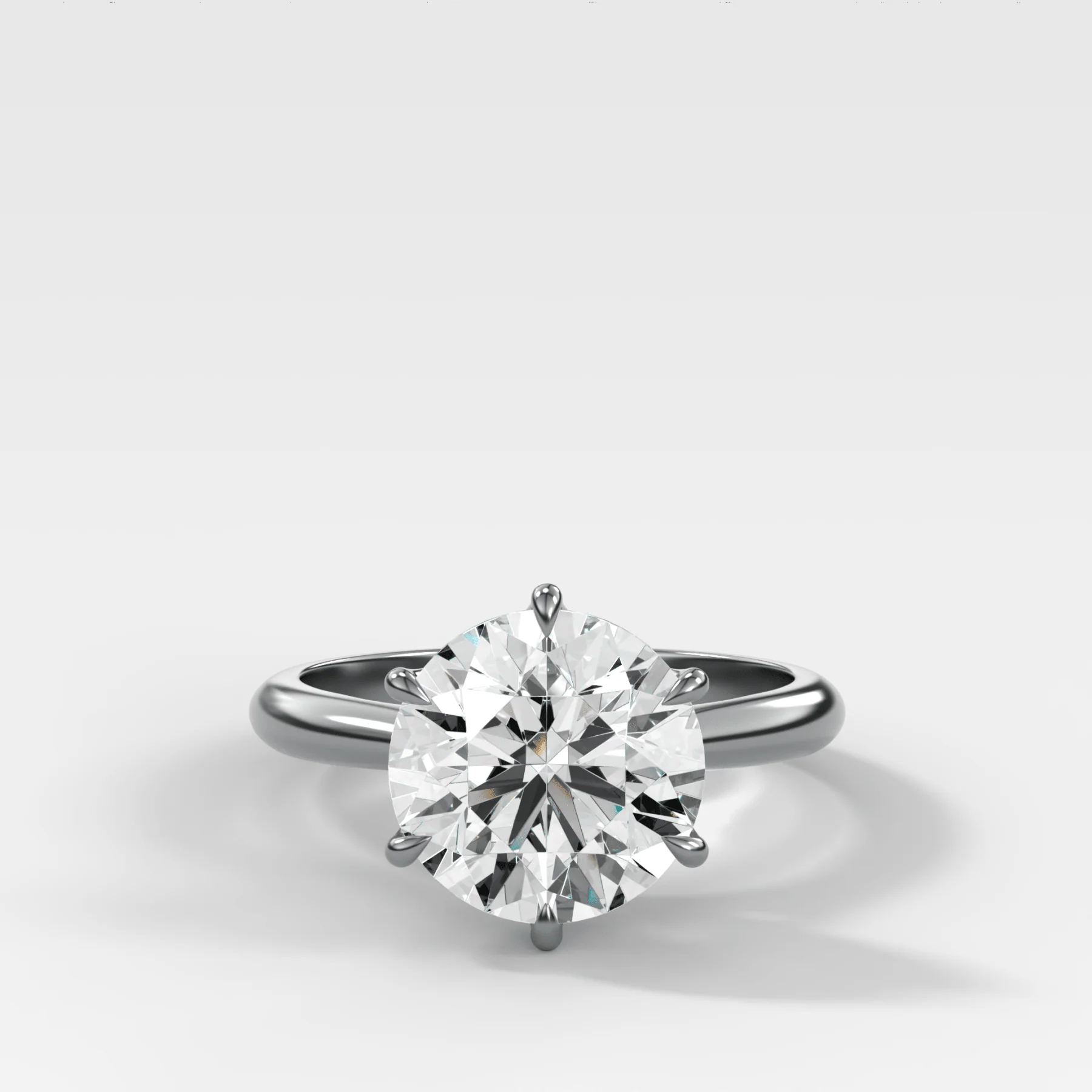 Tulip Basket Cathedral Engagement Ring with Round Cut Diamond - Image 4