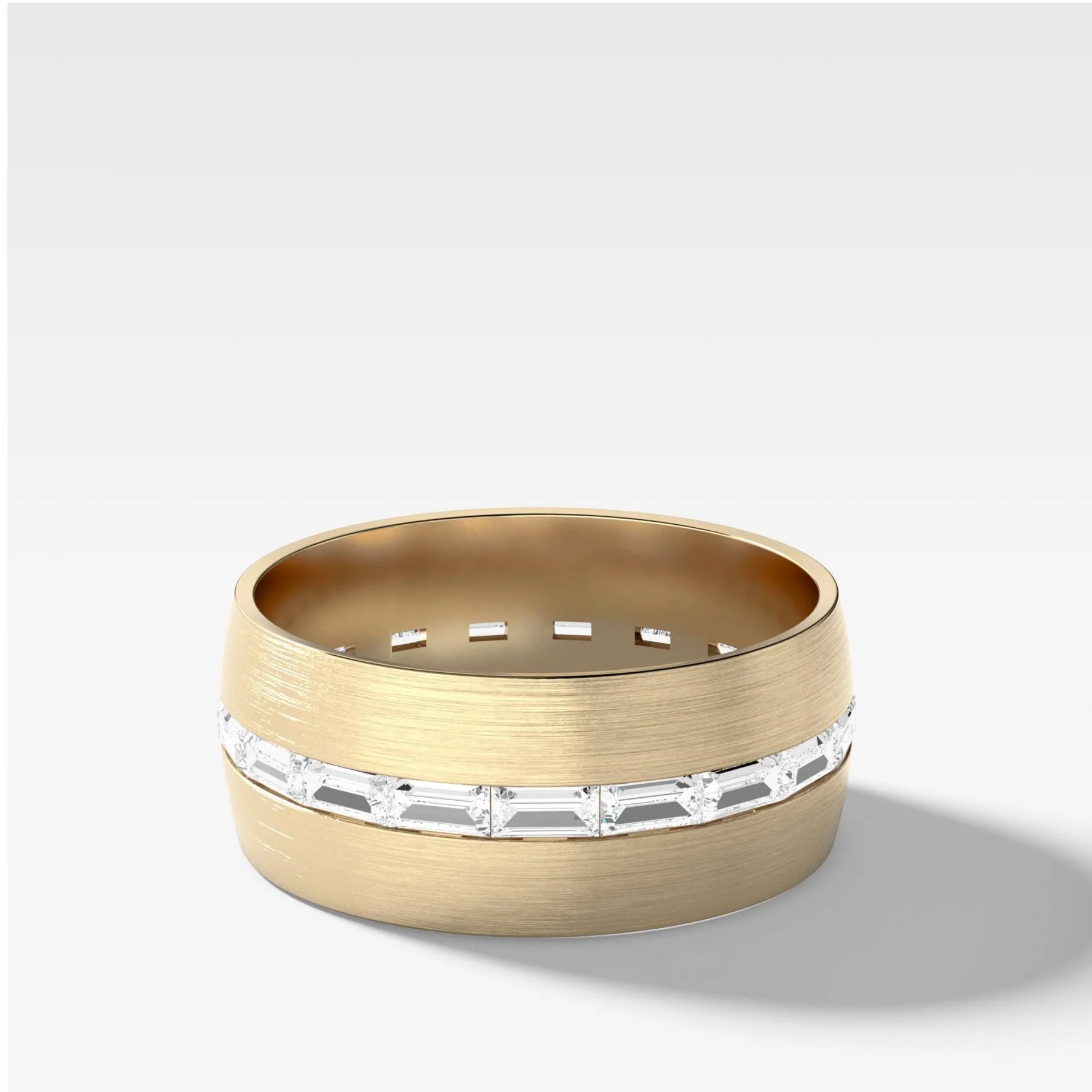 Wide Dome Diamond Baguette Eternity Band