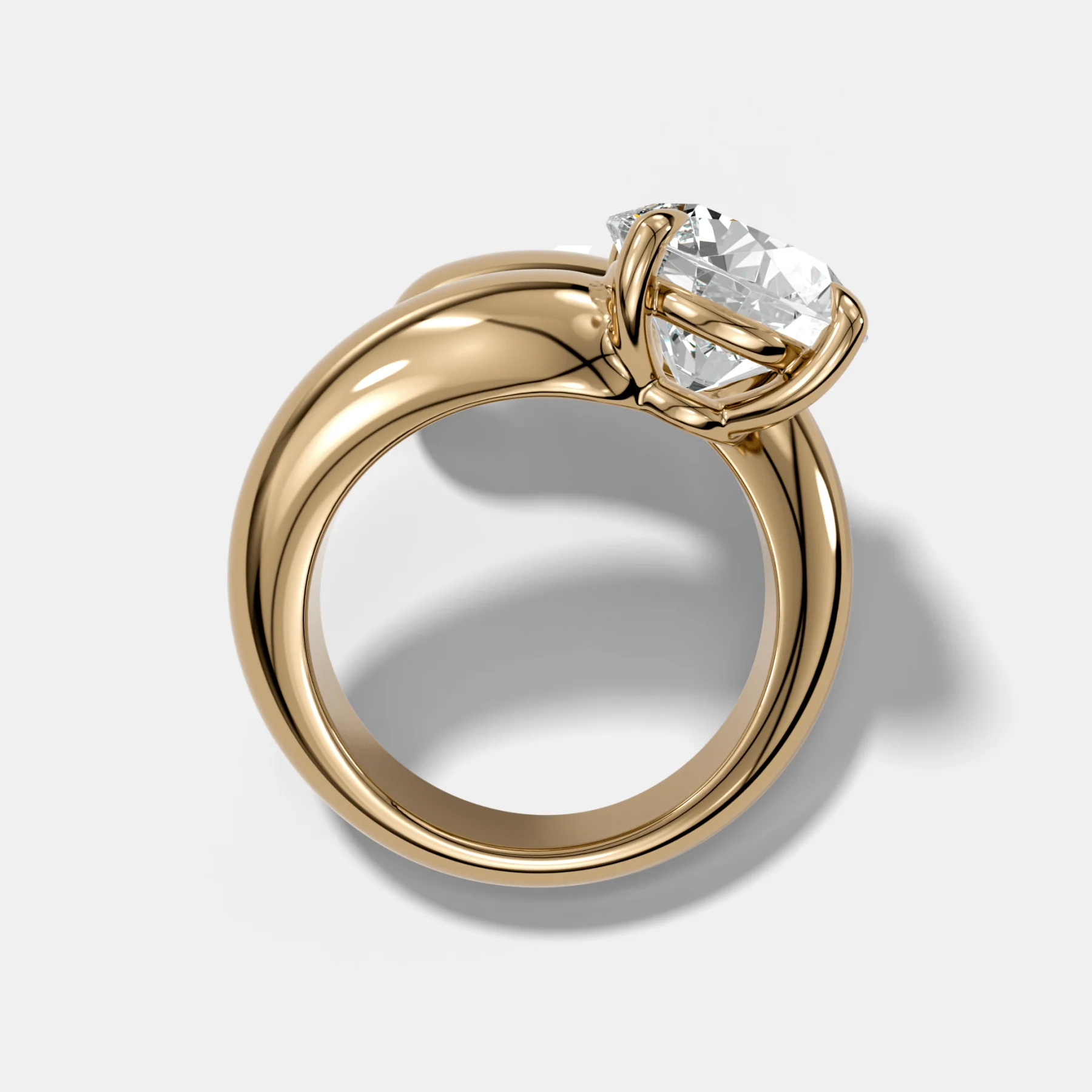 Wrap Engagement Ring with Round Cut Diamond - Image 2