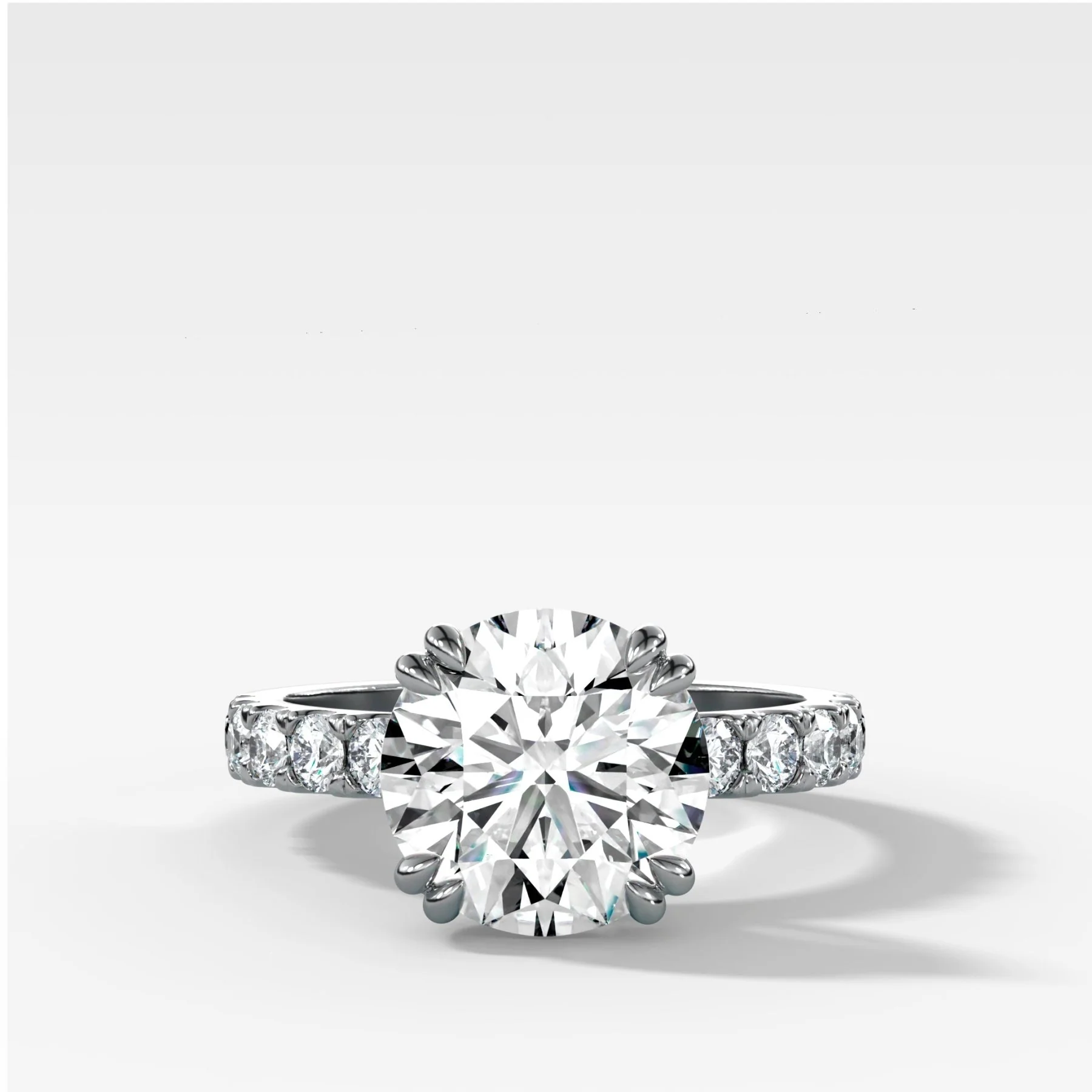 Zenith Engagement Ring With Lab Grown 2.90ct Round Cut Diamond