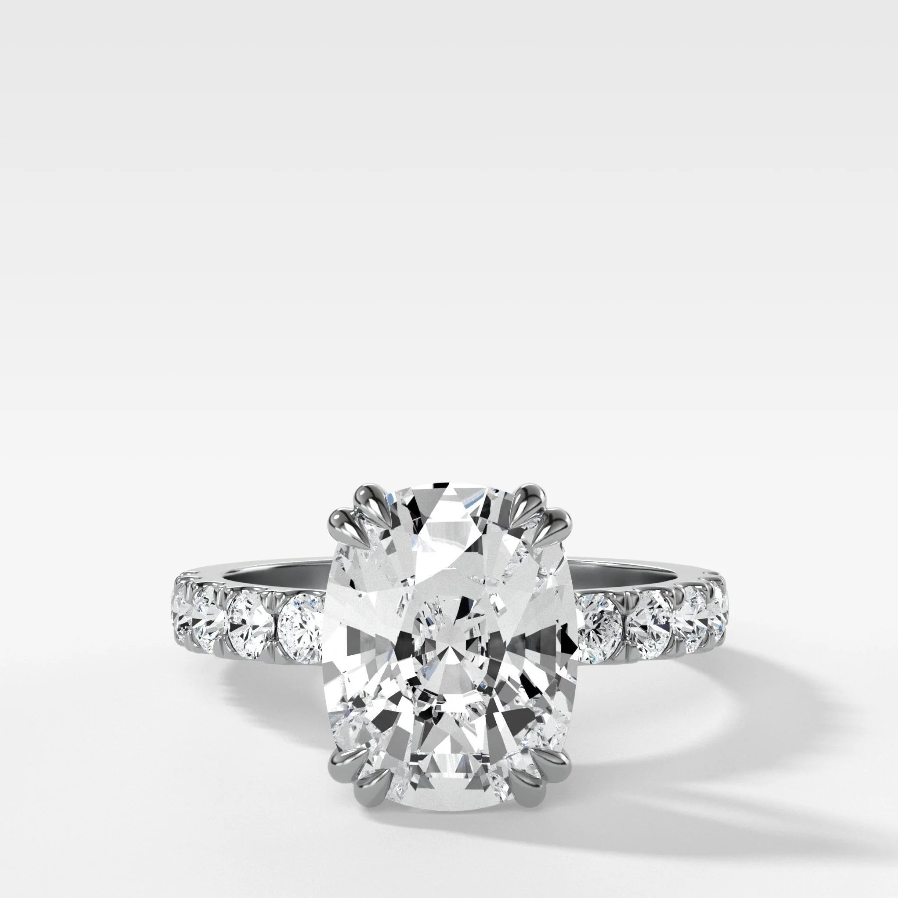 Zenith Engagement Ring With Elongated Cushion Cut Diamond - Image 4