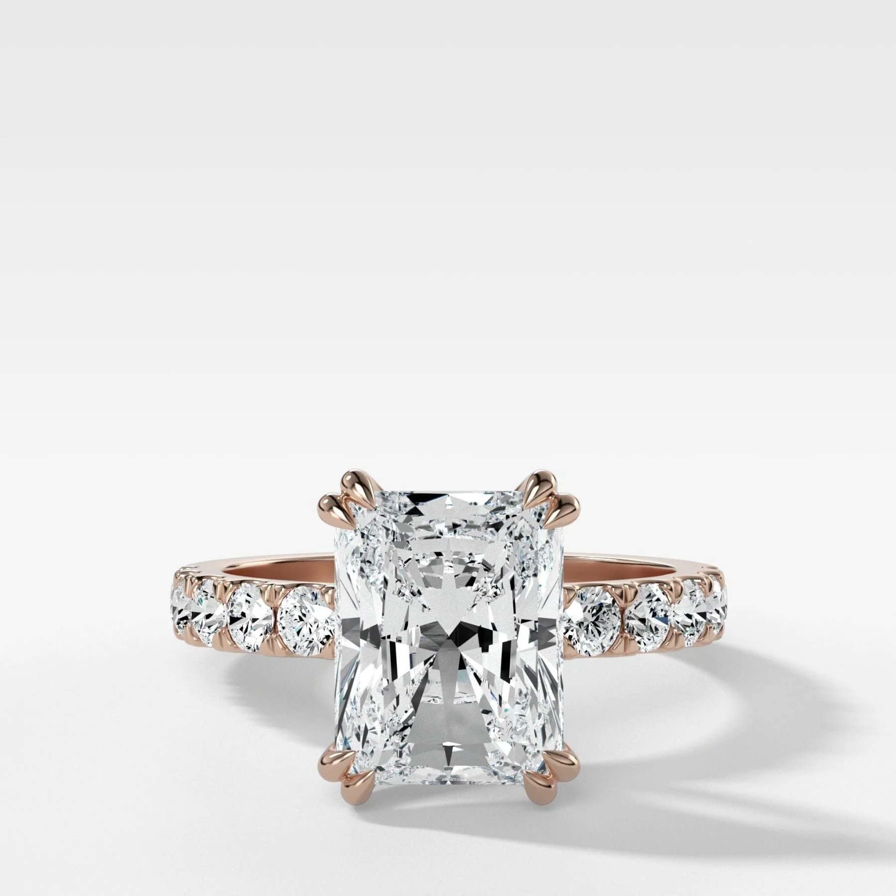 Zenith Engagement Ring With Elongated Radiant Cut Diamond - Image 4